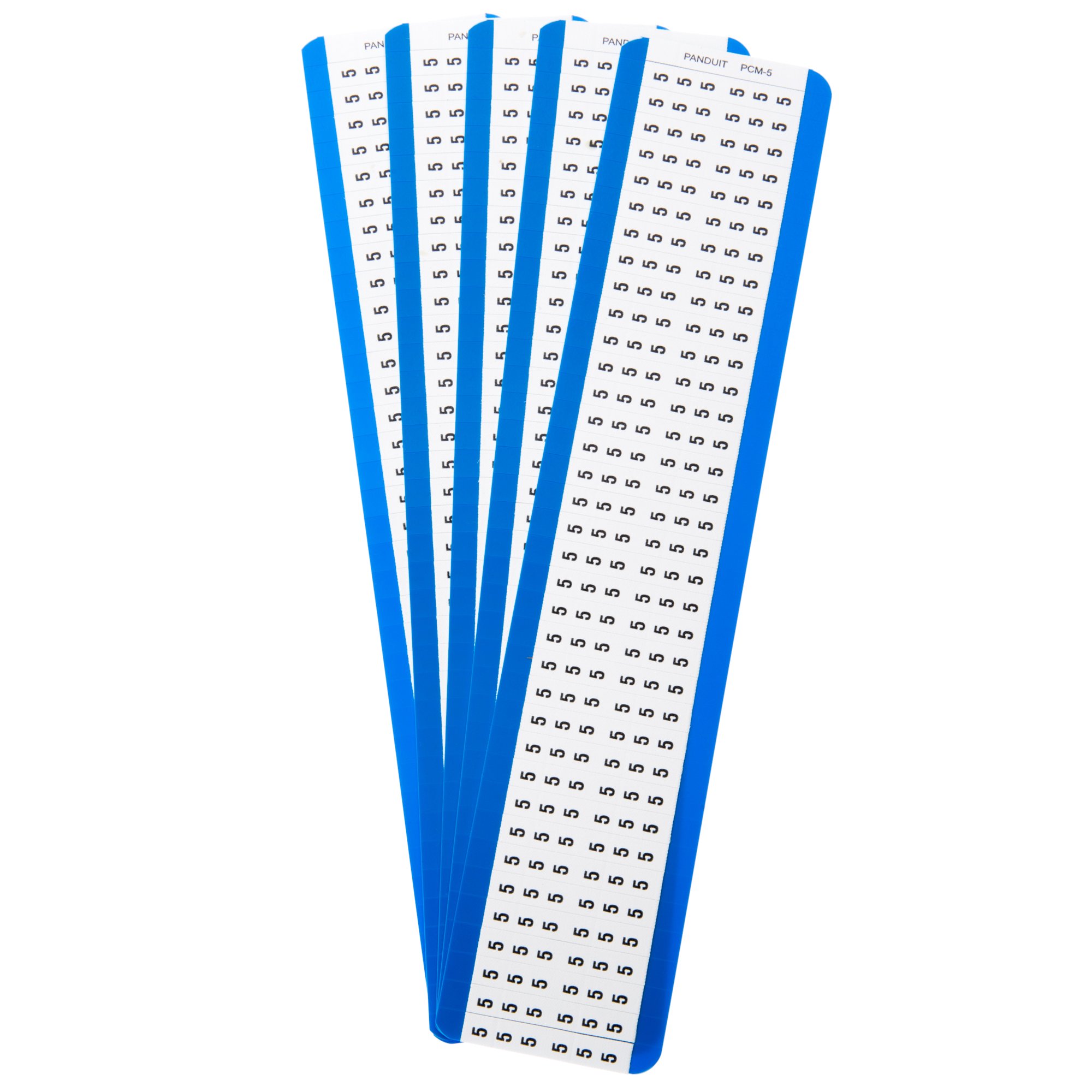 Panduit PCM-5 Vinyl Cloth Wire Marker Card - Number 5 Label (25-Pack) for Electrical Wiring, Cable Identification & Industrial Organization
