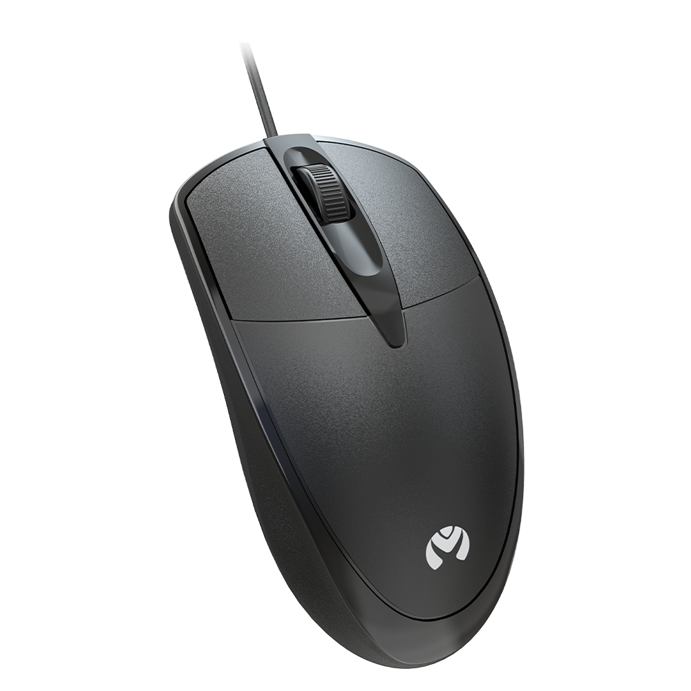 MOS 371U BK Mikuso Wired Optical Mouse - 3 Buttons + Scroll Wheel, Black - Perfect for Office Work, Gaming & Everyday Computer Use