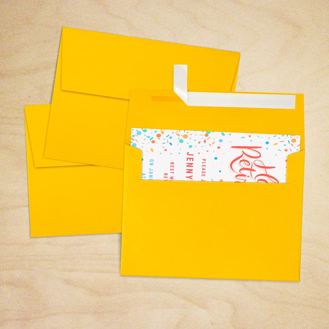 LUXPAPER A7 Printable Invitation Envelopes - 80 lb. Premium Sunflower Yellow - 5.25
