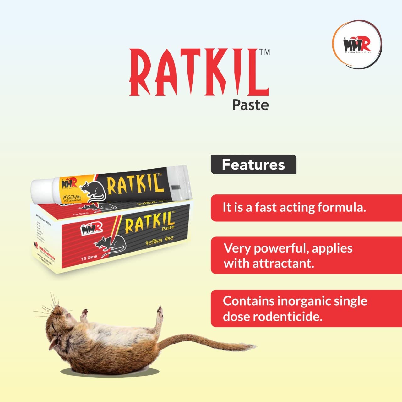 Powerful Big Rat Killer Paste - Strong Rodent Control for Home, Hotel & Storage (35g, Pack of 2) | Effective Mouse Poison for Kitchen, Basement & Garage Pest Prevention
