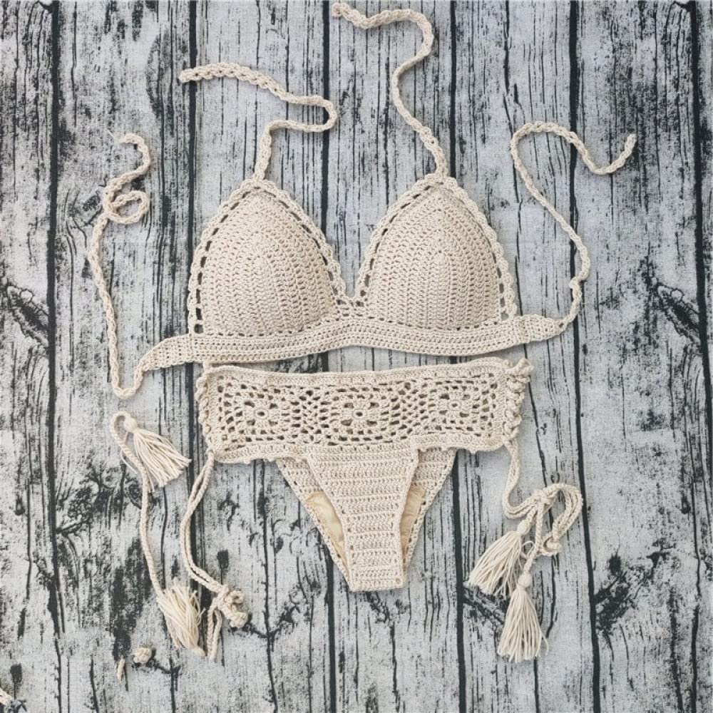 Handmade Crochet Bikini Set for Women - Sexy Push Up Bra & High Waist Bottom | Summer Beachwear, Pool Party, Vacation Swimwear