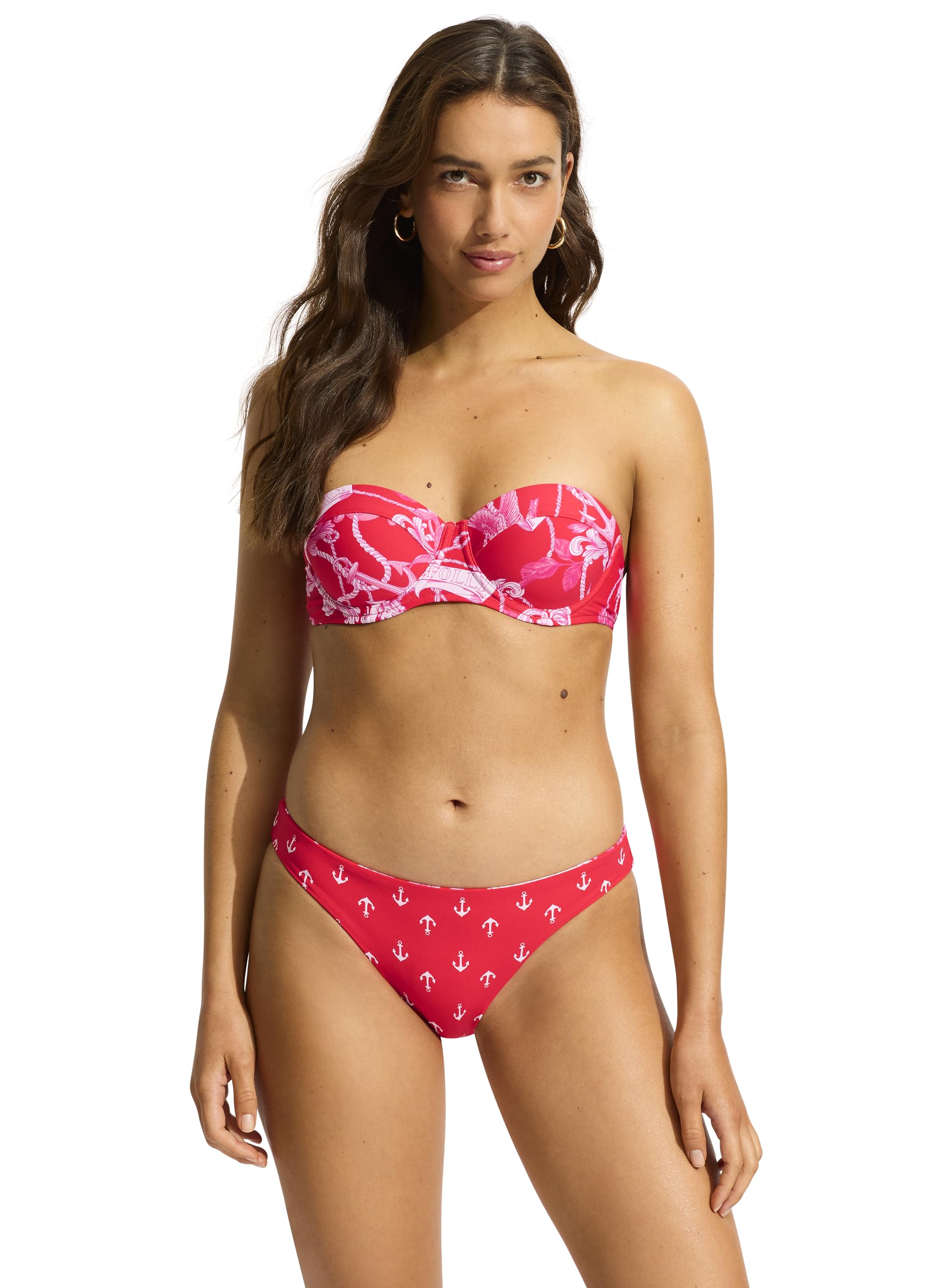 Seafolly Bandana Bay Hipster Women's Bikini Bottoms - High Waisted Swimwear for Women, Trendy Floral Print Bikini Bottom - Perfect for Beach Vacations, Pool Parties & Summer Getaways