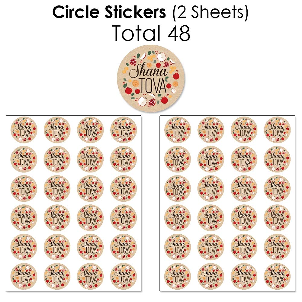 Big Dot of Happiness Rosh Hashanah Mini Candy Bar Wrappers & Stickers - 304pc Jewish New Year Candy Favor Kit for Party Favors, Gift Wrapping & Holiday Celebrations