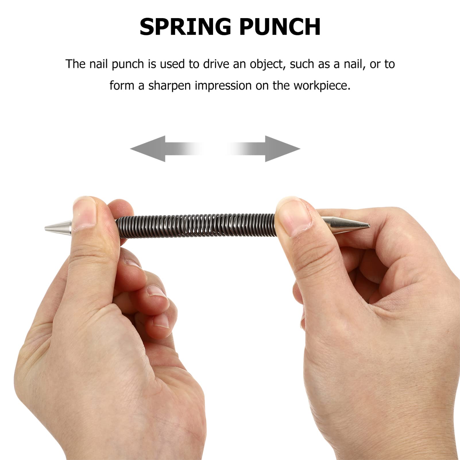 Housoutil Spring Punch Nail Setter Kit - Heavy Duty Nail Pin Punch, Hinge Pin Remover & Palm Nailer Tool with Pearlescent Steel Plate - Perfect for Carpentry, Woodworking, and DIY Home Improvement Projects