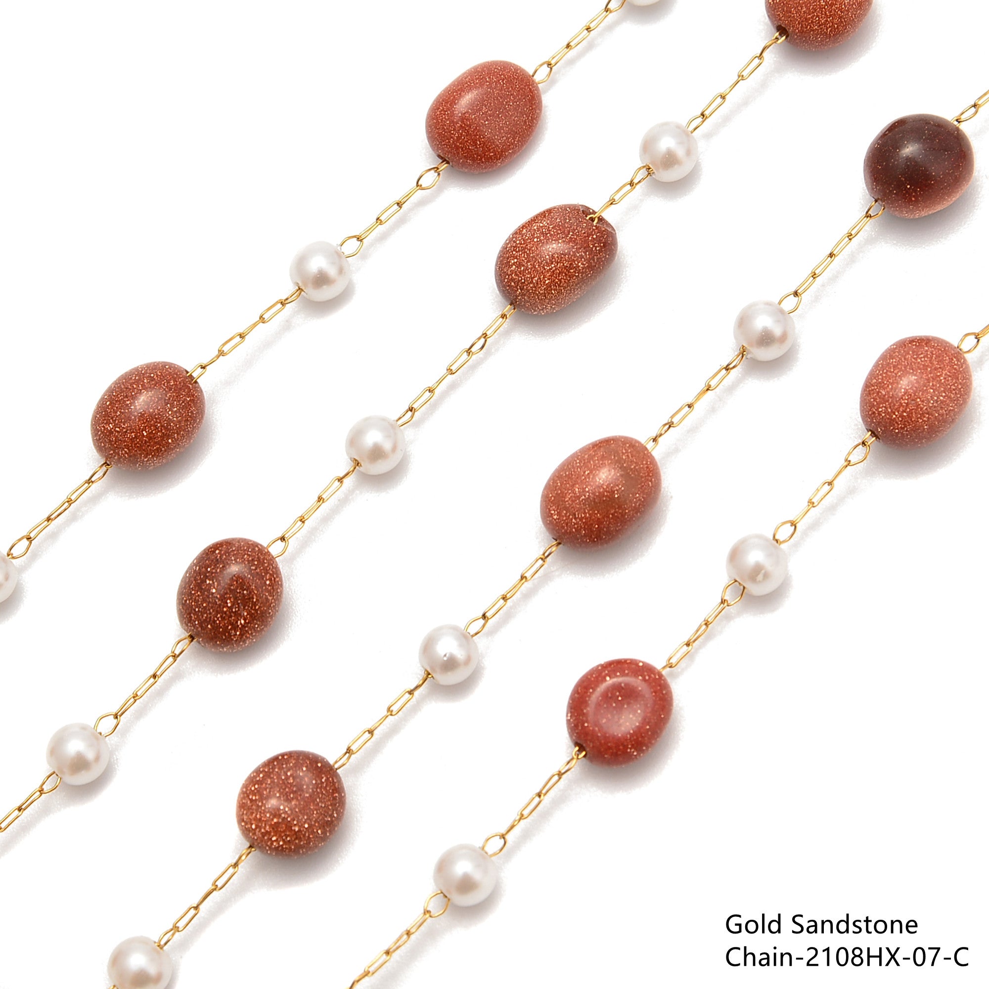 6-8mm Natural Pebble Nugget Beads Multi-Gemstone Chain Bracelet Making Supplies - 1 Meter per Bag for DIY Jewelry, Boho Crafts & Gift Wrapping