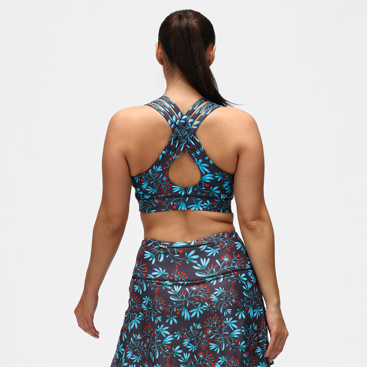 Winter Berries Cross Back Bra - Comfortable & Supportive Workout Sports Bra for Women - Perfect for Yoga, Running, and Gym