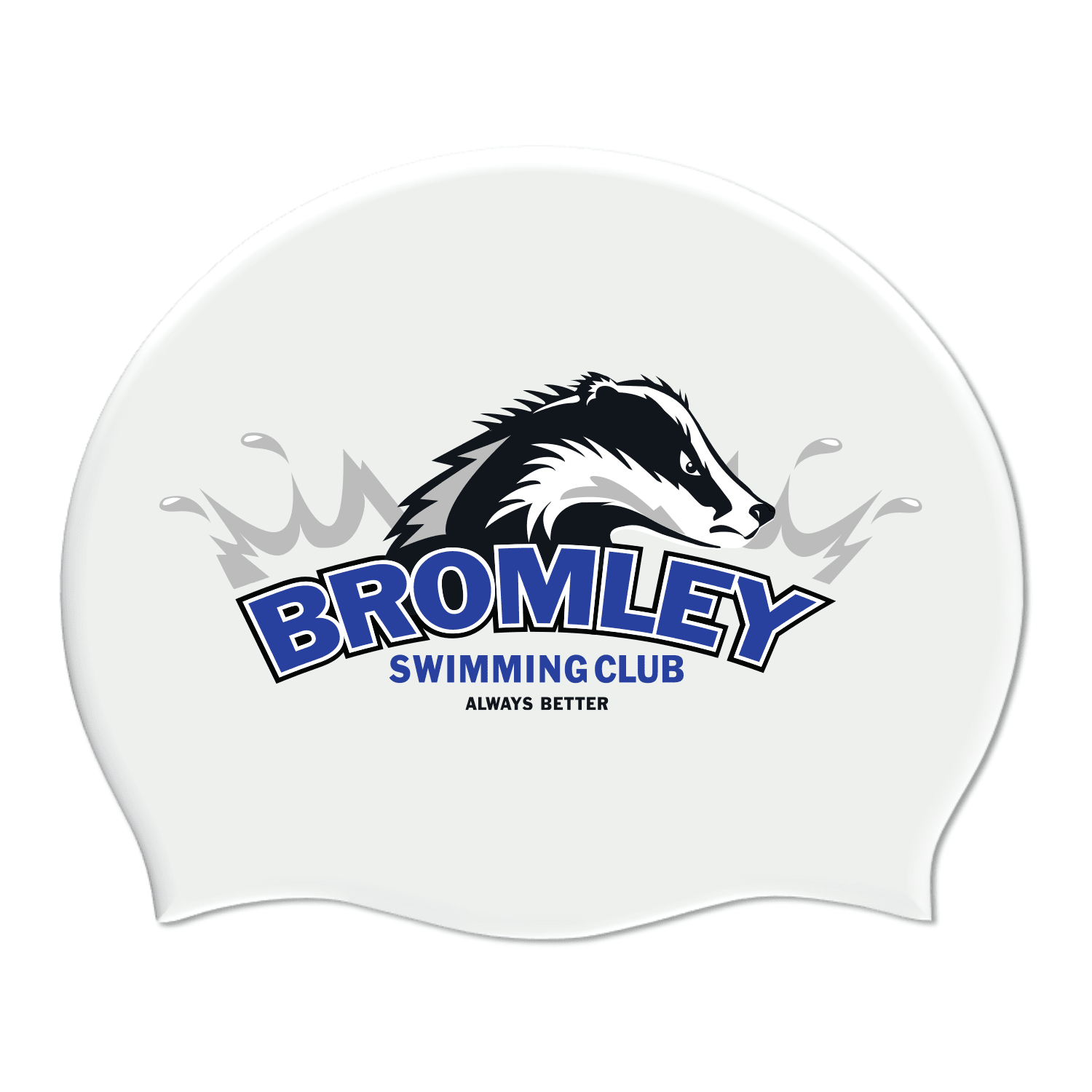 Bromley Swimming Club Silicone Suede Swim Cap - Comfortable & Durable for Competitive Swimming, Training & Lap Swimming