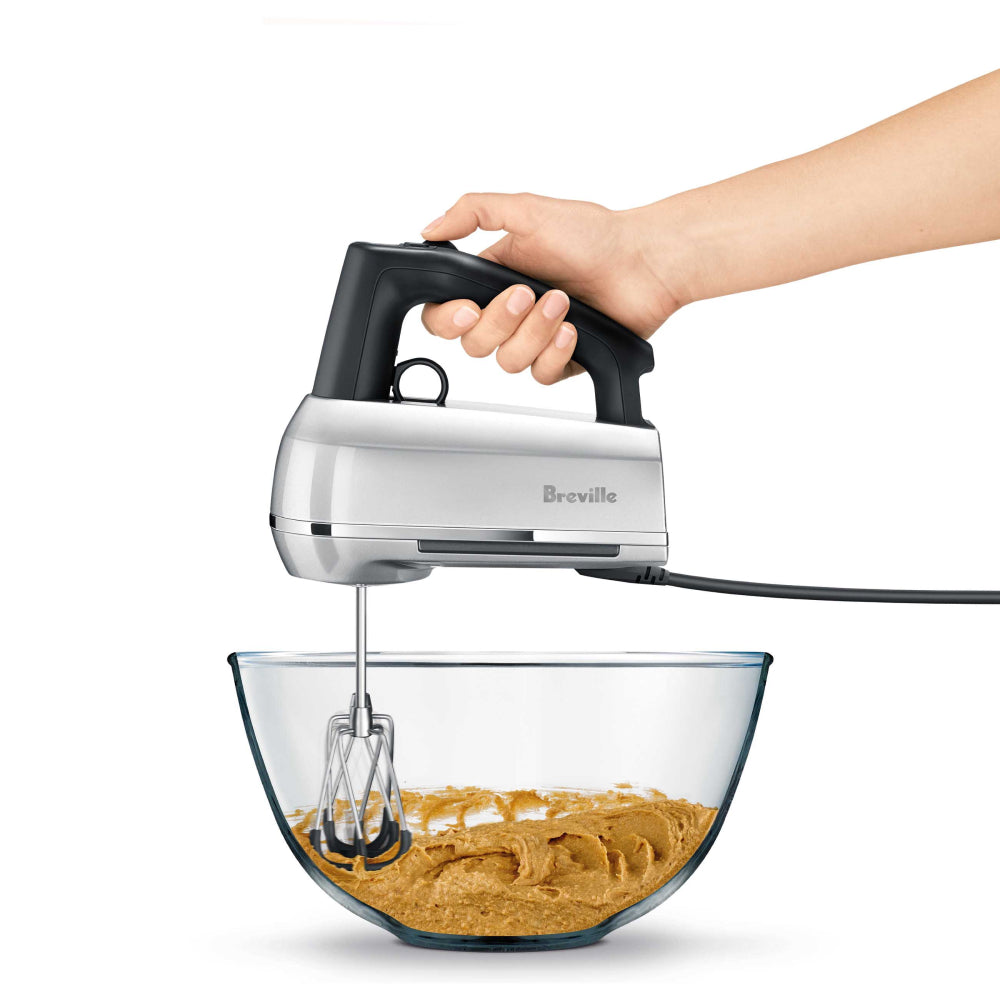 Breville BHM800SIL 9-Speed Hand Mixer with Scraper - Powerful Stand Mixer for Baking, Cooking & Whipping - Perfect for Cakes, Cookies, Dough & More