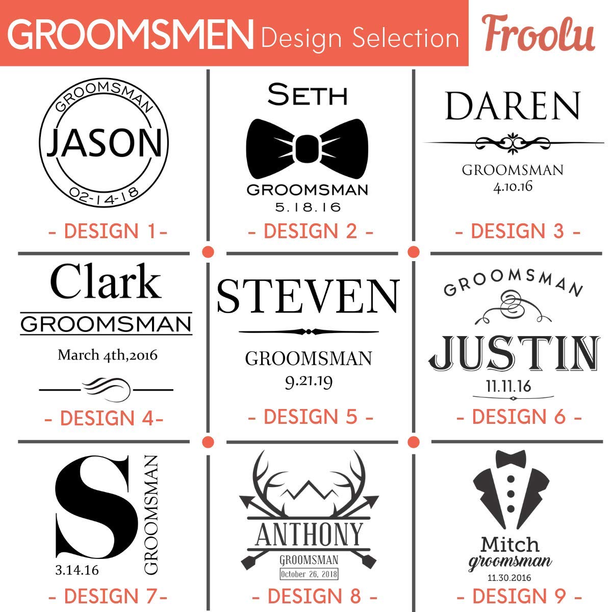 Personalized Pint Beer Glasses for Wedding - Set of 6 Engraved Tall Groomsmen Glass Gift with 9 Premium Design Options | Perfect for Bachelor Parties, Anniversary Gifts & Man Cave Decor