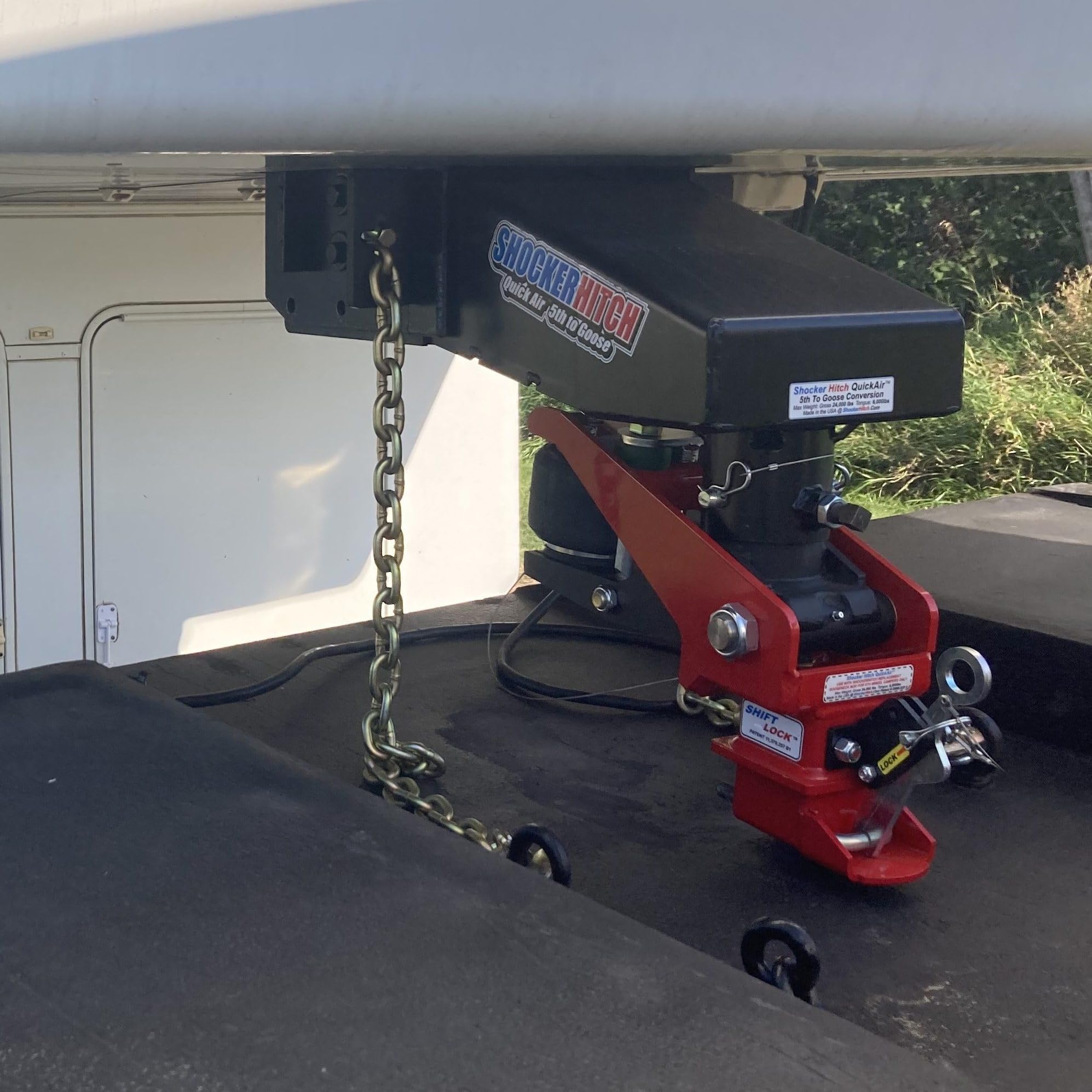 Shocker 5th Wheel to Gooseneck Safety Chain Kit with Mounting Brackets - Heavy Duty Trailer Hitch Accessories for Secure Towing - Perfect for RV, Horse Trailers & Boat Hauling