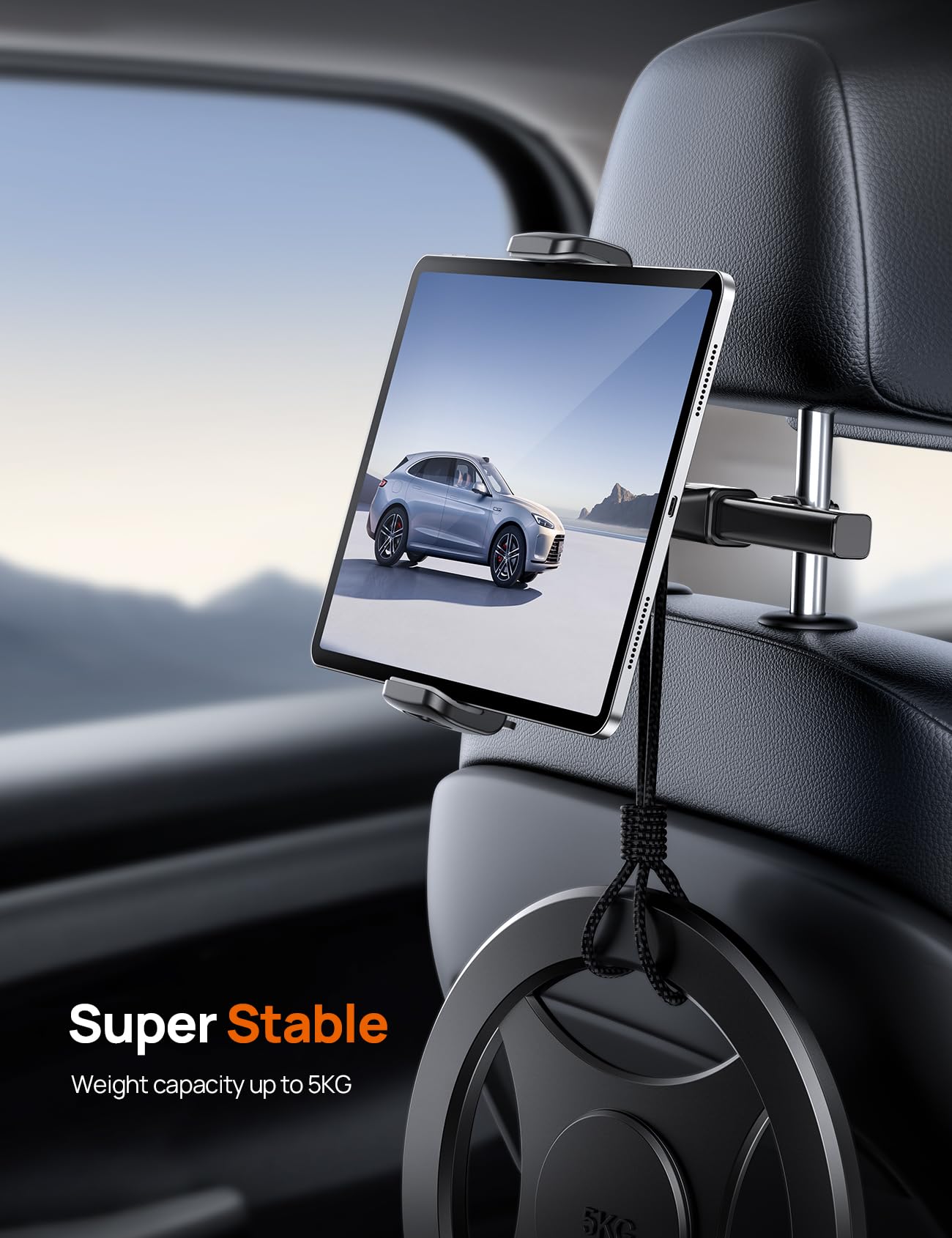 Universal Car Tablet Holder for Back Seat - Adjustable 4