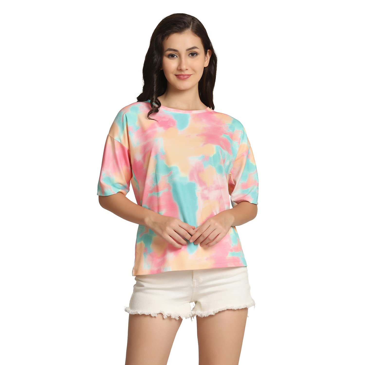 Dhruvi Trendz Women's Oversized T-Shirt - Casual Loose Fit Cotton Tee for Everyday Wear | Perfect for Lounge, Streetwear & Summer Outfits