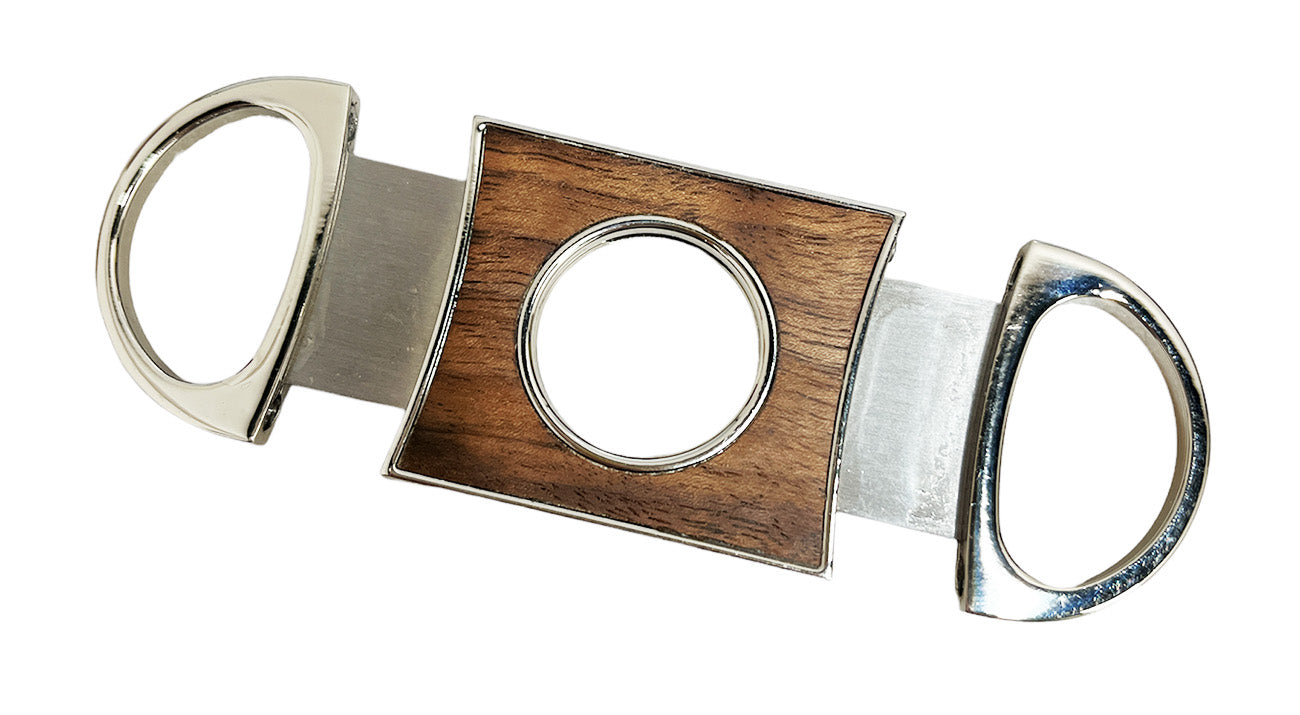 Premium Brizard & Co Double Guillotine Series II Cigar Cutter - Curly Walnut & Racing Orange Finish | Perfect for Cigar Aficionados, Gifts & Luxury Smoking Accessories