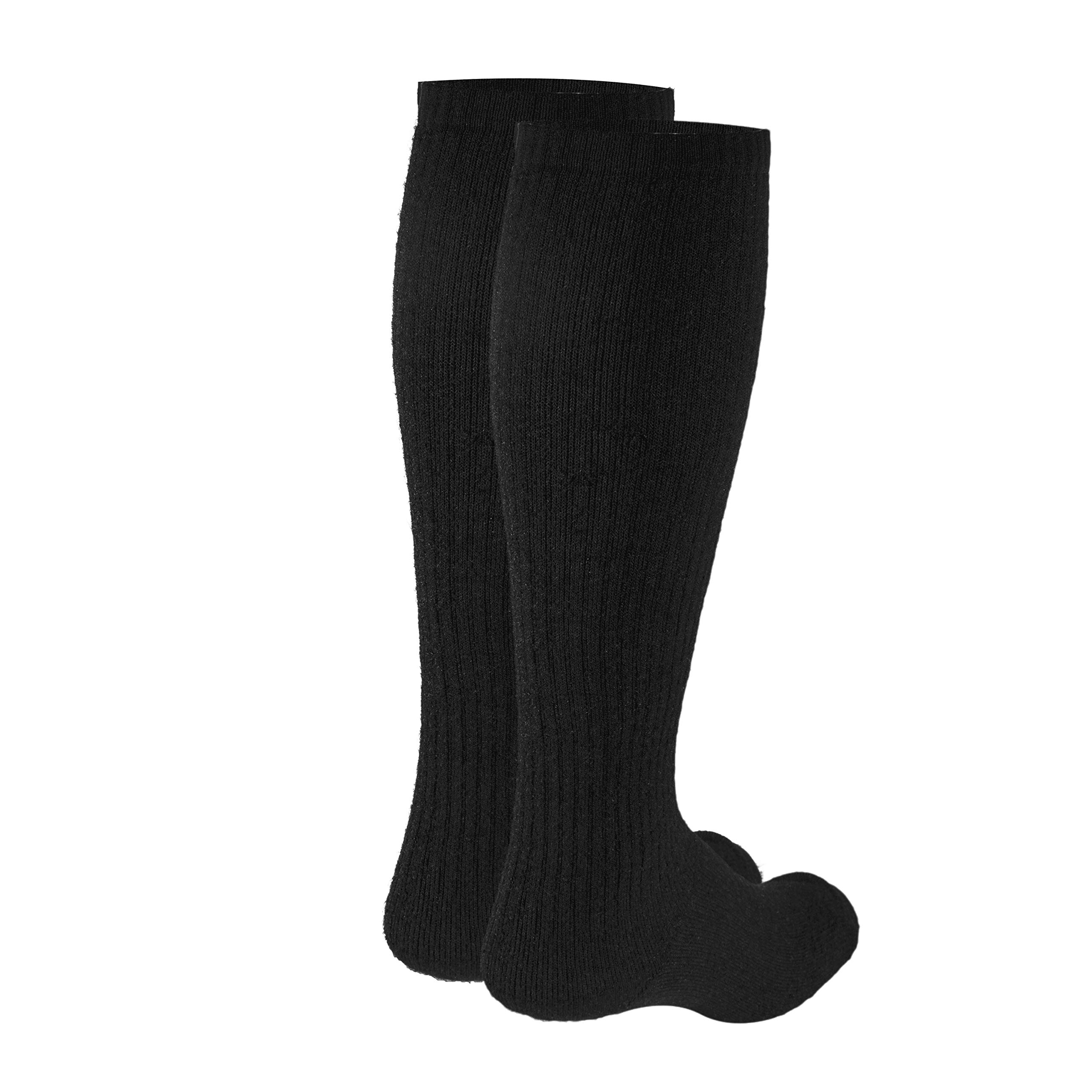 Truform Medical Compression Socks for Men & Women - 8-15 mmHg Knee High Support Socks, Over Calf Length, Black, Large - Ideal for Circulation, Travel, Running & Nursing Professionals
