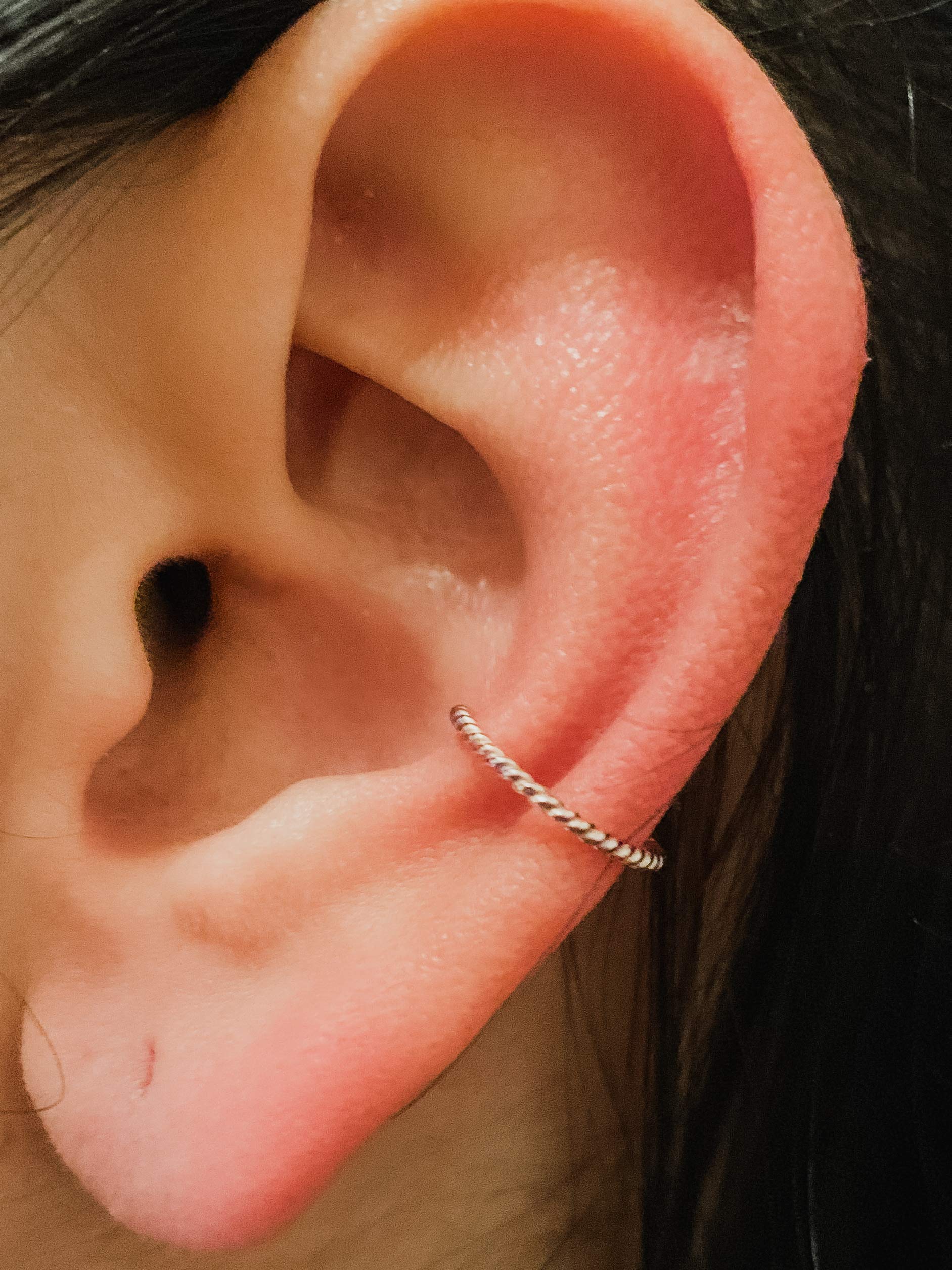 Sterling Silver 18 Gauge Twist Wire Ear Cuff - No Piercing Required - 10mm Ear Cuff Jewelry for Women - Perfect for Parties, Weddings & Everyday Wear