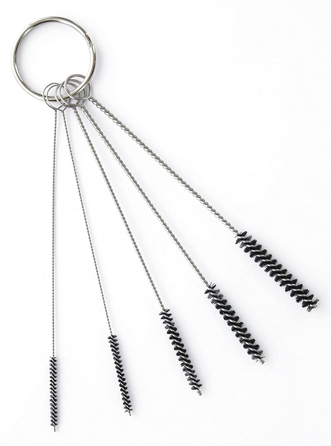 8 Inch Nylon Tube Cleaning Brush Set - 5 Piece Small Size Kit with Flexible Handles for Deep Cleaning | Perfect for Bottles, Straws, Pipes, Keyboards, Glass, Guns & Detailing | Heavy Duty Durable Brushes for Home, Kitchen, Office & Workshop Use