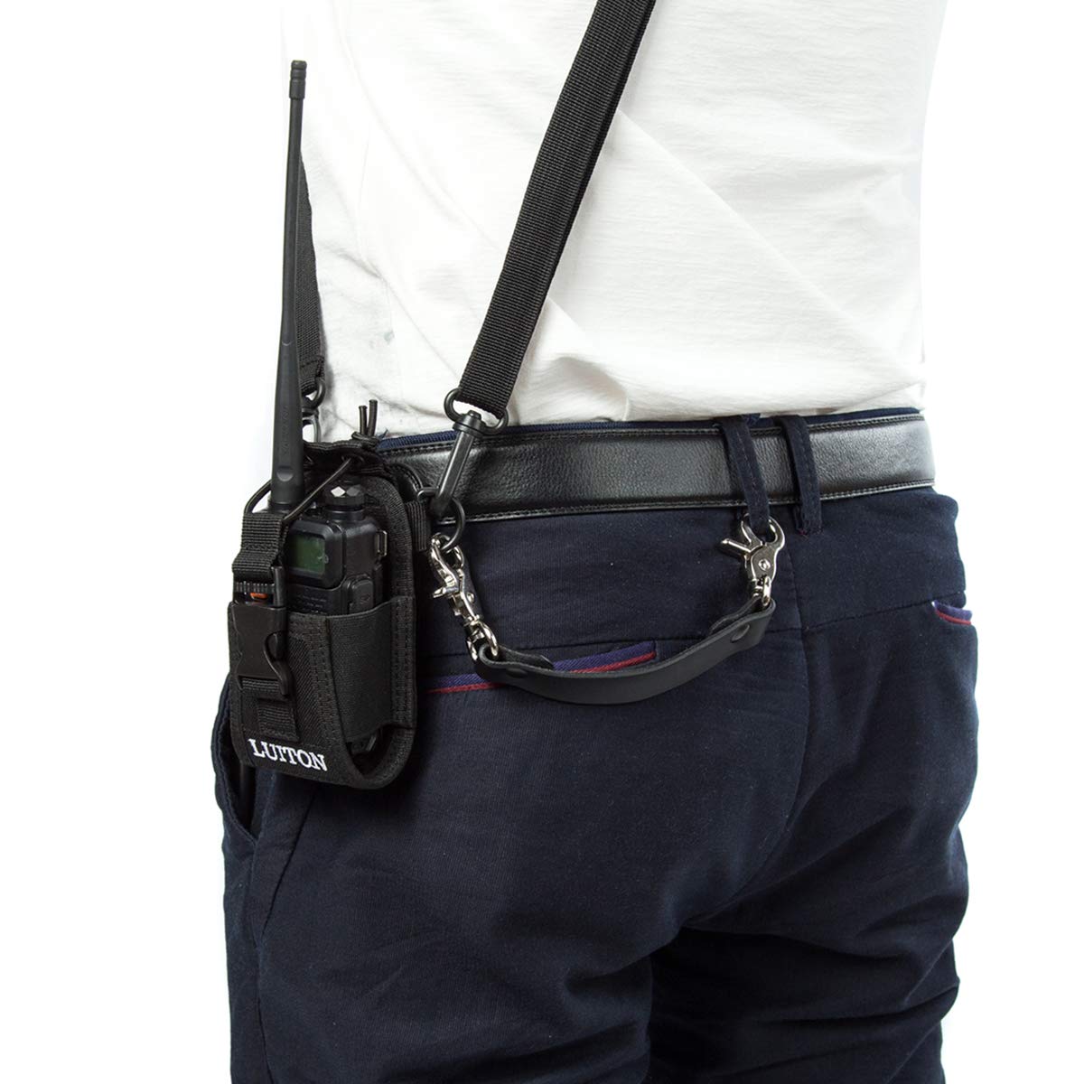 Premium Leather Anti-Sway Strap for Firefighter & Two-Way Radios | Secure Radio Holder Strap | Compatible with Boston Leather Cases | Ideal for Emergency Responders & Outdoor Adventures