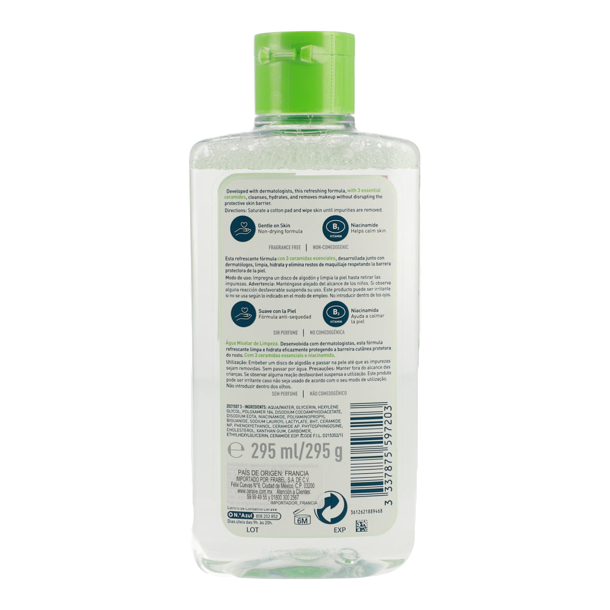 CeraVe Micellar Cleansing Water | 10 oz (295 ml) | Gentle Face Wash for All Skin Types | Perfect for Makeup Removal & Daily Skincare Routine