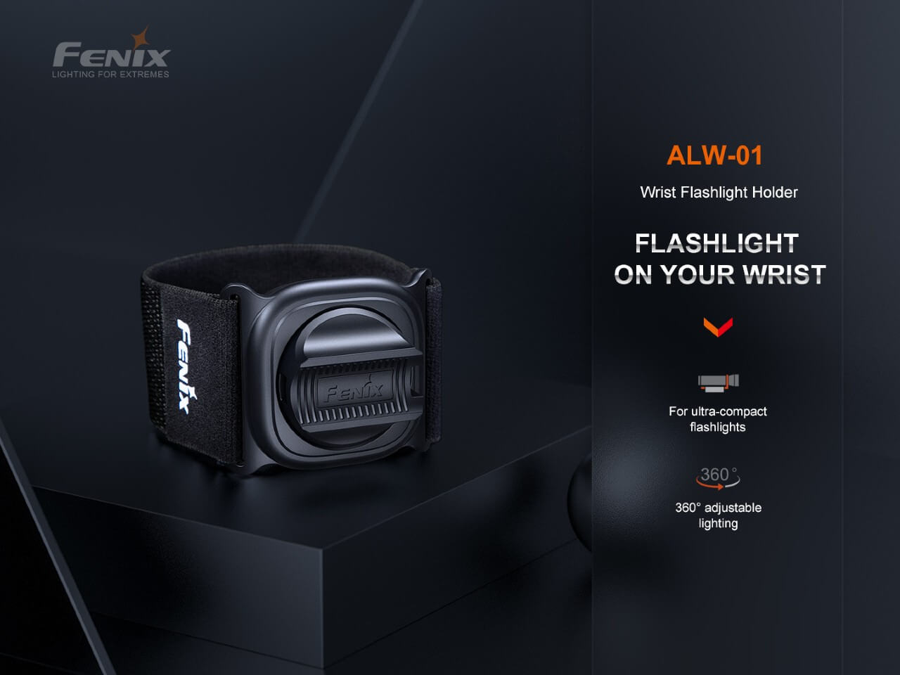 Fenix ALW-01 Wrist Flashlight Holster - Adjustable & Secure Handheld Light Holder for Camping, Hiking & Emergency Use