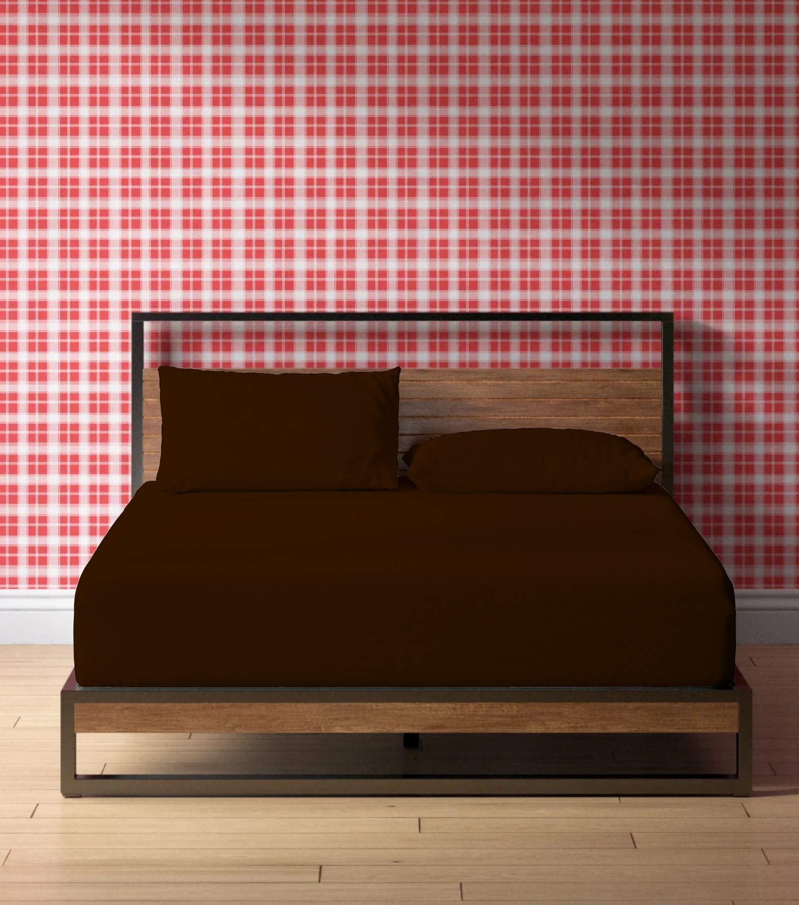 100% Organic Cotton Bed Sheets Set - 800 Thread Count Sateen Weave King Size Sheets with 10-Inch Deep Pockets - Chocolate Brown - Eco-Friendly & Hypoallergenic for Luxurious Comfort - Perfect for Master Bedroom, Guest Room, or Vacation Home