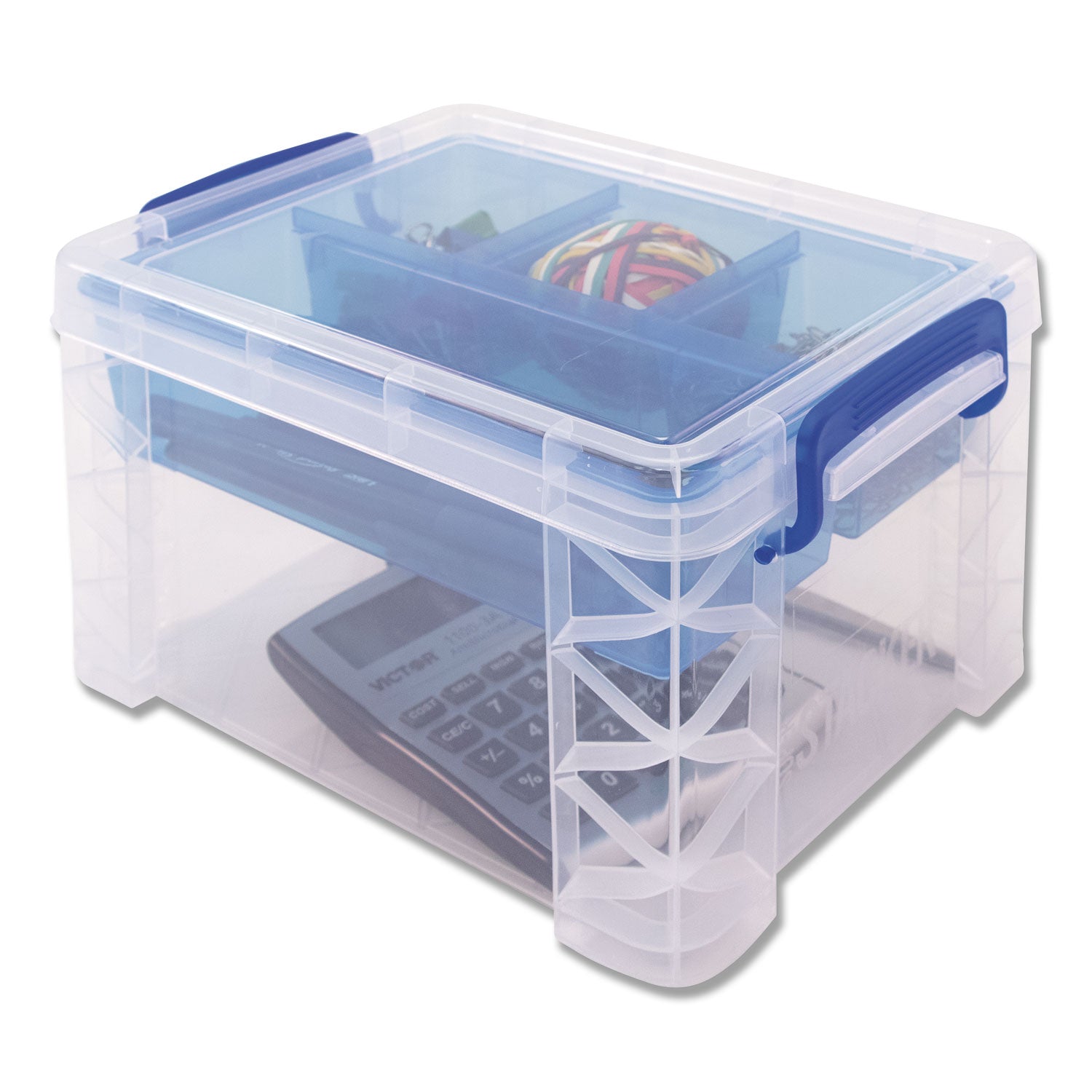 Advantus Super Stacker 5-Section Divided Storage Box - 7.5