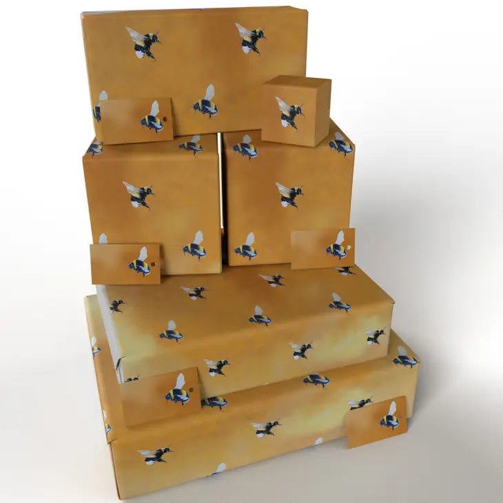 Bumble Bee Oil Wrapping Paper - Eco-Friendly Gift Wrap for Birthdays, Weddings & Baby Showers - Perfect for DIY Crafts & Party Decorations