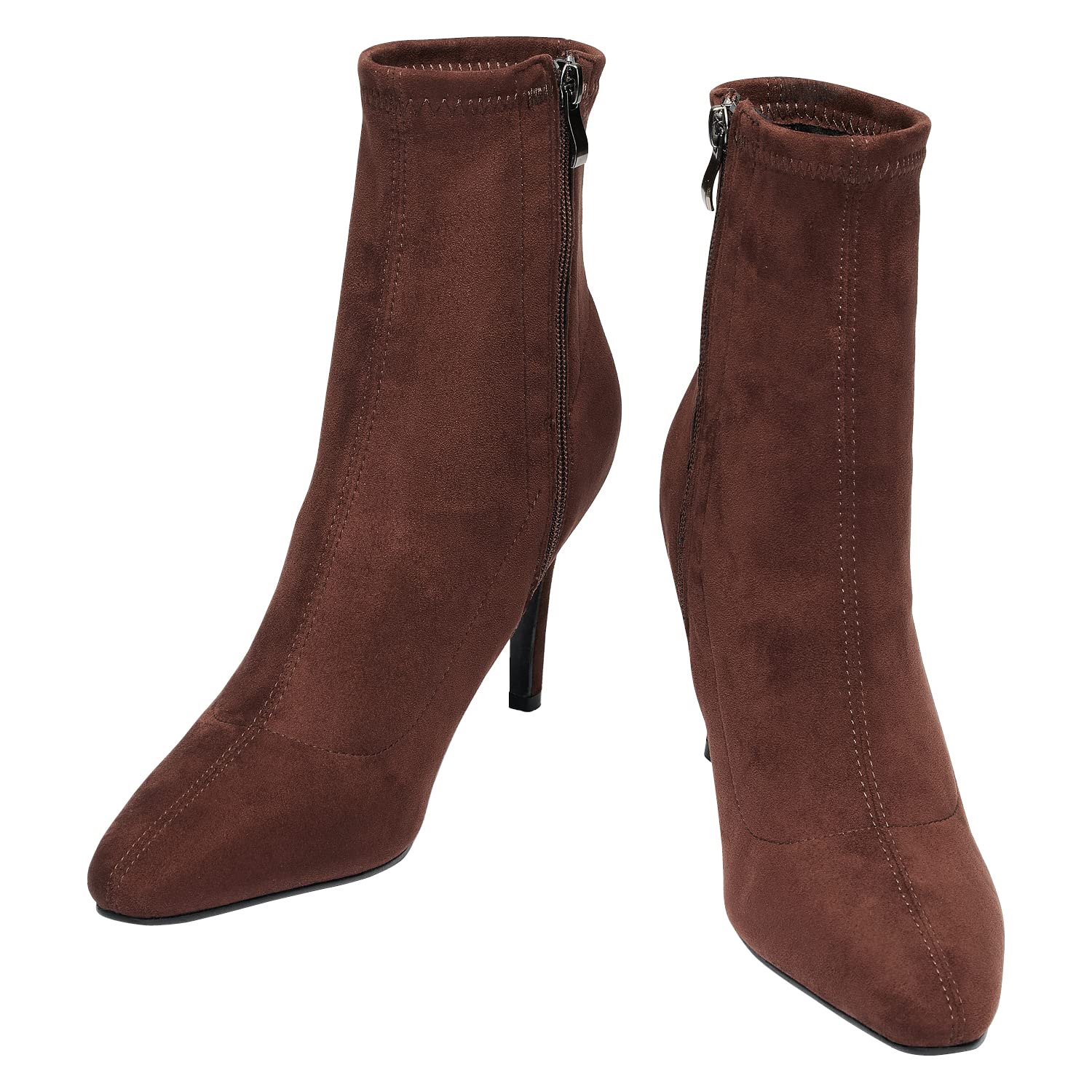 Stylish Women's Pointed Toe Ankle Boots with Side Zip - 3.5