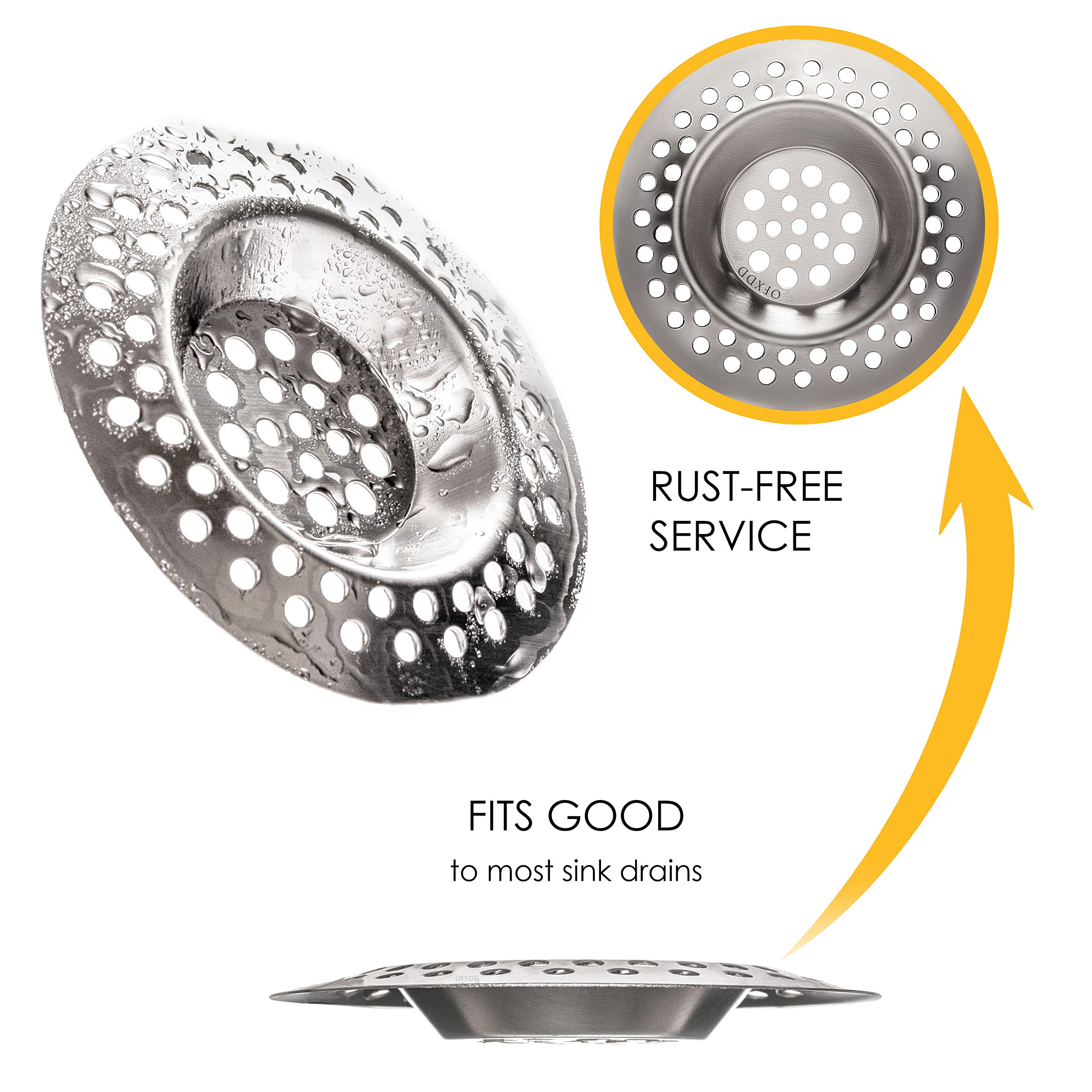 3 Inch Stainless Steel Sink Strainer - Bathtub & Kitchen Hair Catcher - Food Waste Filter for Bathroom & Kitchen Sink - Perfect for Shower, Bath, and Food Prep Areas