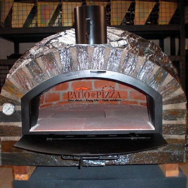 Premium Brick Pizza Oven with Stone Finish - Authentic Italian Style Outdoor Pizza Maker for Backyard, Patio & Camping - Perfect for Wood Fired Pizza, Bread & Baking