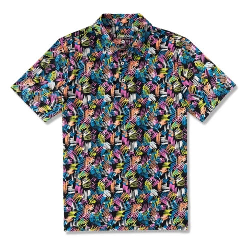 Chubbies The Abstract Aloha Performance Polo Shirt - Moisture-Wicking Men's Golf Shirt with UPF Protection - Perfect for Beach, Pool Party & Summer Outdoor Activities