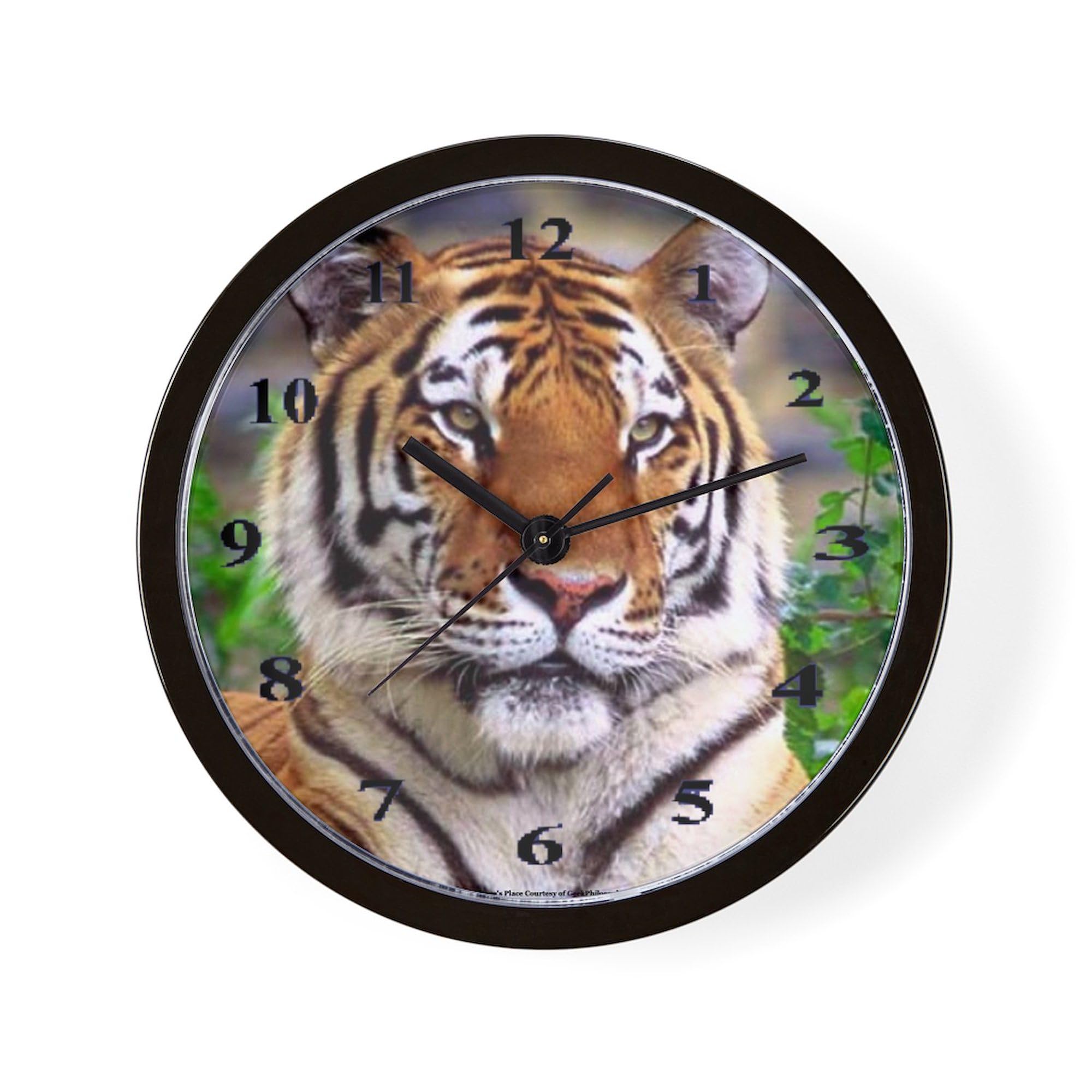 Siberian Tiger 10 Inch Wall Clock - Modern Home Decor for Living Room, Kitchen, Office | Perfect Gift for Animal Lovers & Home Decor Enthusiasts | Durable & Silent Non-Ticking Design