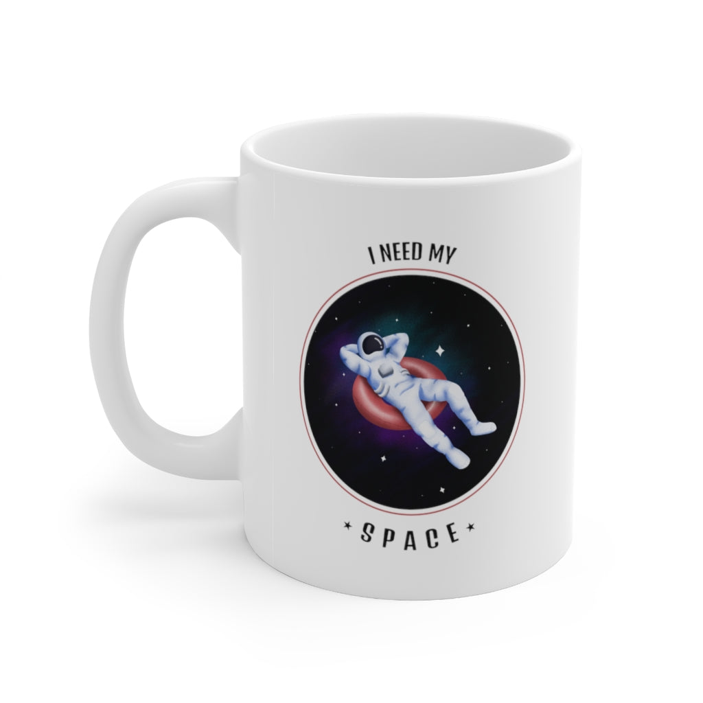 11oz Ceramic Coffee Mug with 'I Need My Space' Funny Graphic - Perfect for Office, Home, or Gifts