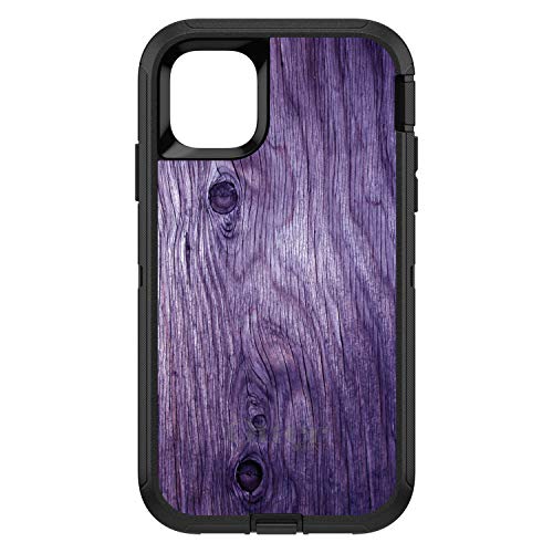 Purple Weathered Wood Grain Print On Black Case
