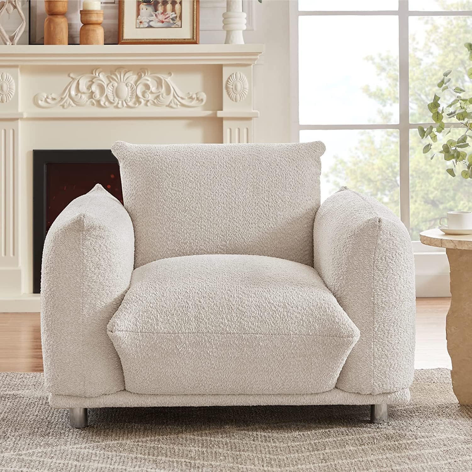 Premium Lambswool Sherpa Oversized Accent Chair - 42
