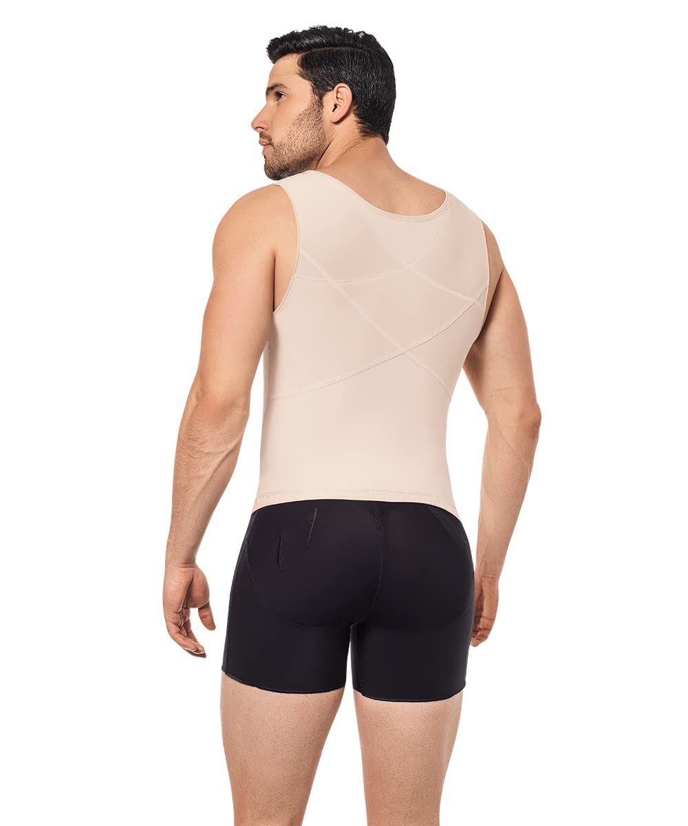 FC FORMA TU CUERPO Men's Body Shaper - Compression Slimming Vest for Men | Lipoelastic Waist Trainer | Post-Surgery & Workout Support | Gym, Daily Wear & Special Occasions