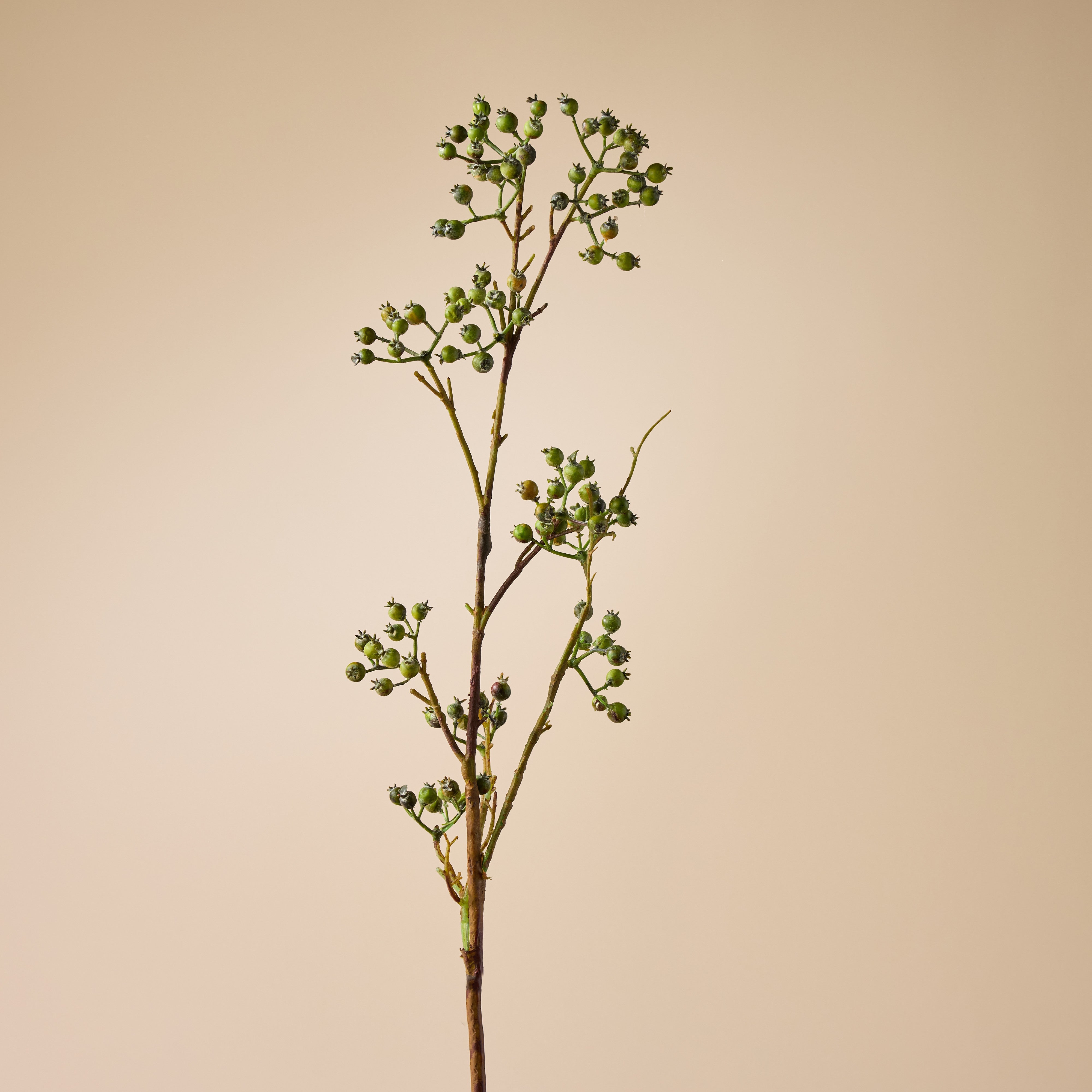Artificial Green Berry Stems Spray - 25.2 Inch Faux Berries for Home Decor, Wedding Centerpieces, and Floral Arrangements