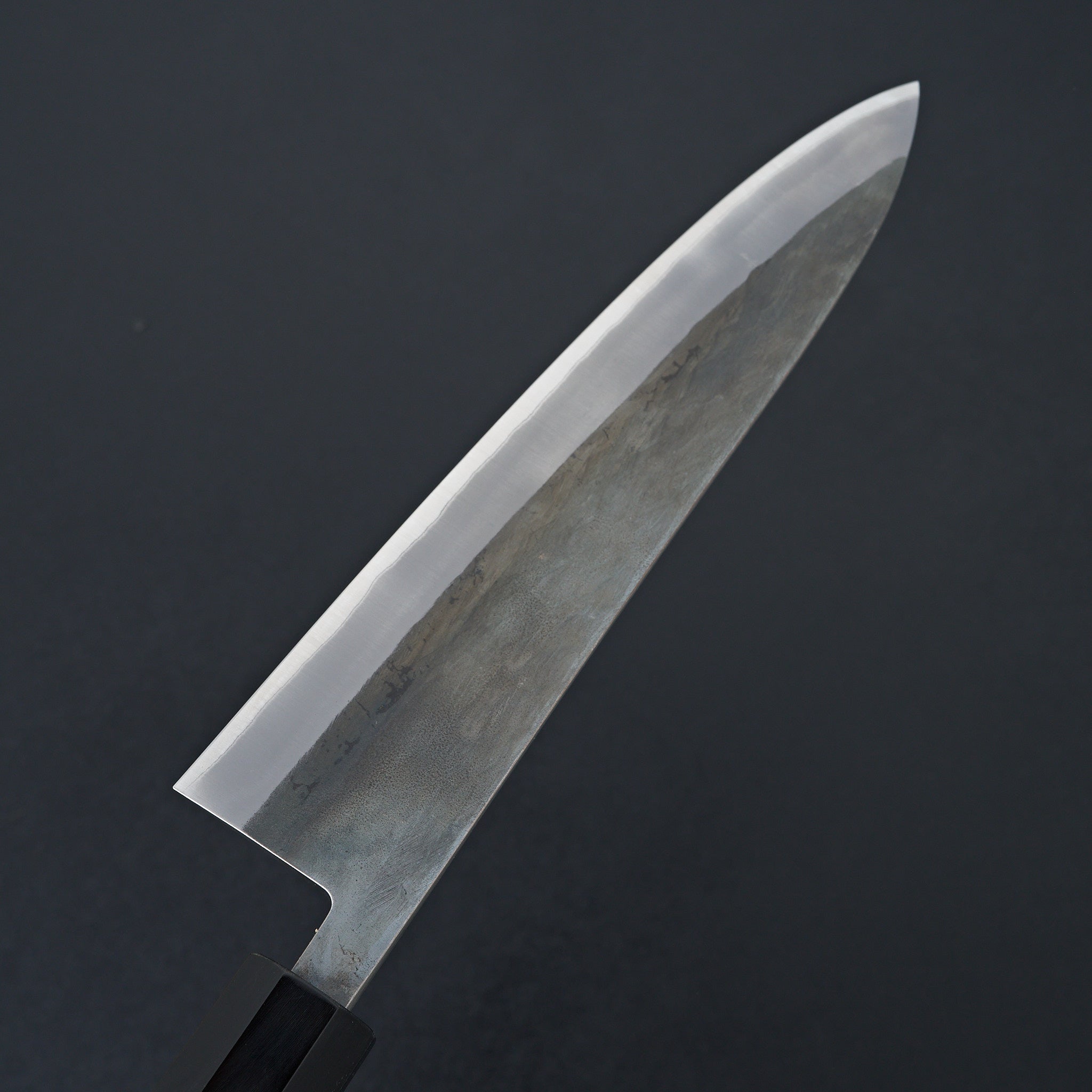 Hitohira TD Blue #2 Stainless Clad Kurouchi Gyuto 210mm Japanese Chef Knife with Ho Wood Handle - Perfect for Sushi, Meat Cutting & Professional Kitchen Use