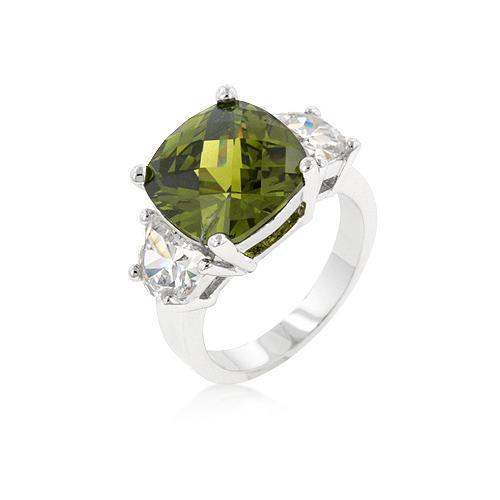 Olive Triplet Ring - Elegant 3-Stone Olive Branch Design Ring for Women | Perfect for Weddings, Anniversaries & Everyday Wear