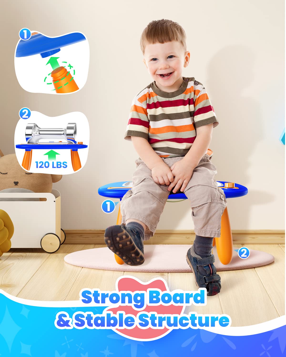 Magnetic Drawing Board for Toddlers Ages 1-3 | Educational Doodle Board Pad | Learning Toys for 1 2 3 Year Old Boys & Girls | Perfect Birthday Gift for 18 Months to 3 Year Old Kids | Dark Blue | Ideal for Home, Travel & Preschool Learning Activities