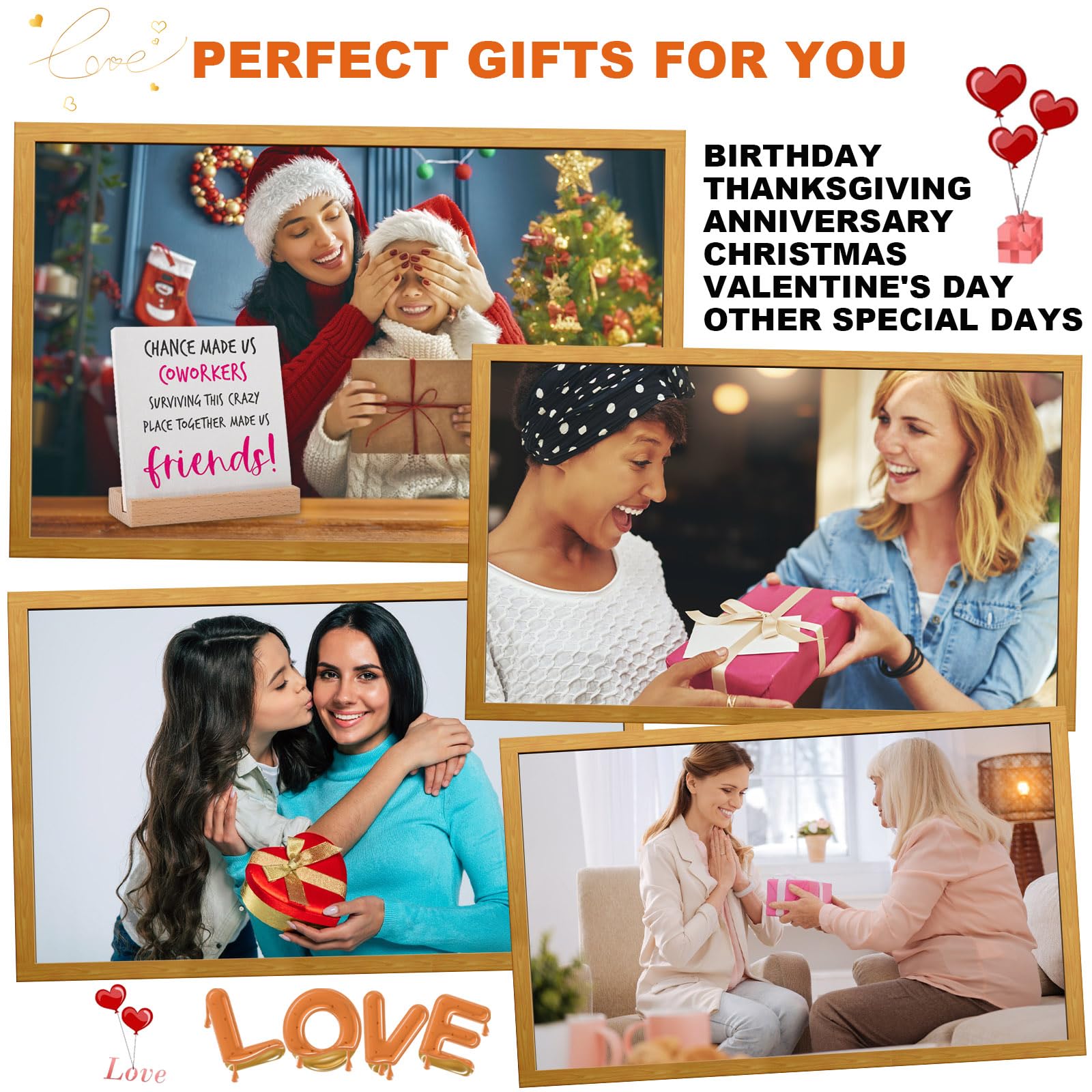 Lodeskee Coworker Leaving Gift for Women - Thoughtful Birthday & Farewell Present for Female Colleagues - Black & Red Desk Decor Sign - Perfect for Office Goodbye Parties & Work Anniversaries