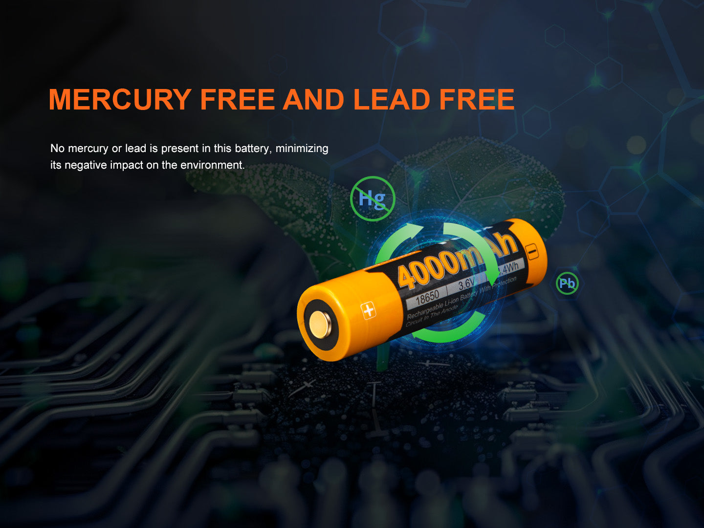 Fenix ARB L18 4000mAh High Capacity Rechargeable 18650 Battery - Perfect for Flashlights, Vaping Devices & Portable Electronics