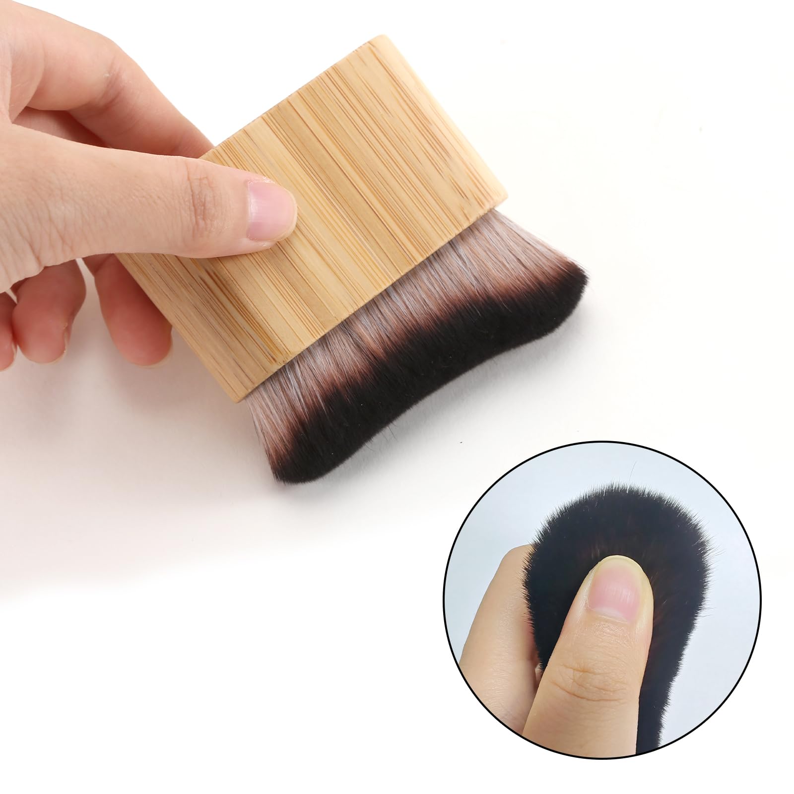 Kabuki Makeup Brush for Self Tanner, Sunscreen, Blusher & Bronzer - Bamboo Body & Face Powder Brush - Perfect for Tanning, Contouring & Everyday Makeup Application