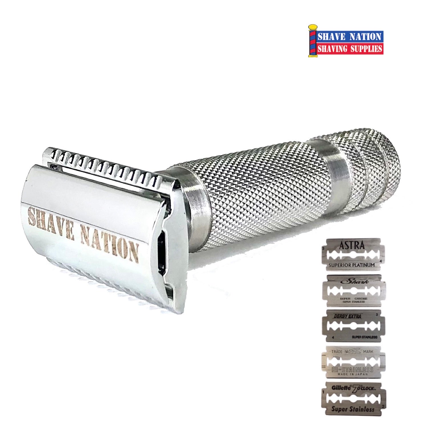 Premium Chubby Closed Comb Safety Razor with 5 Stainless Steel Blades - Smooth Shaving for Men - Perfect for Travel & Daily Grooming