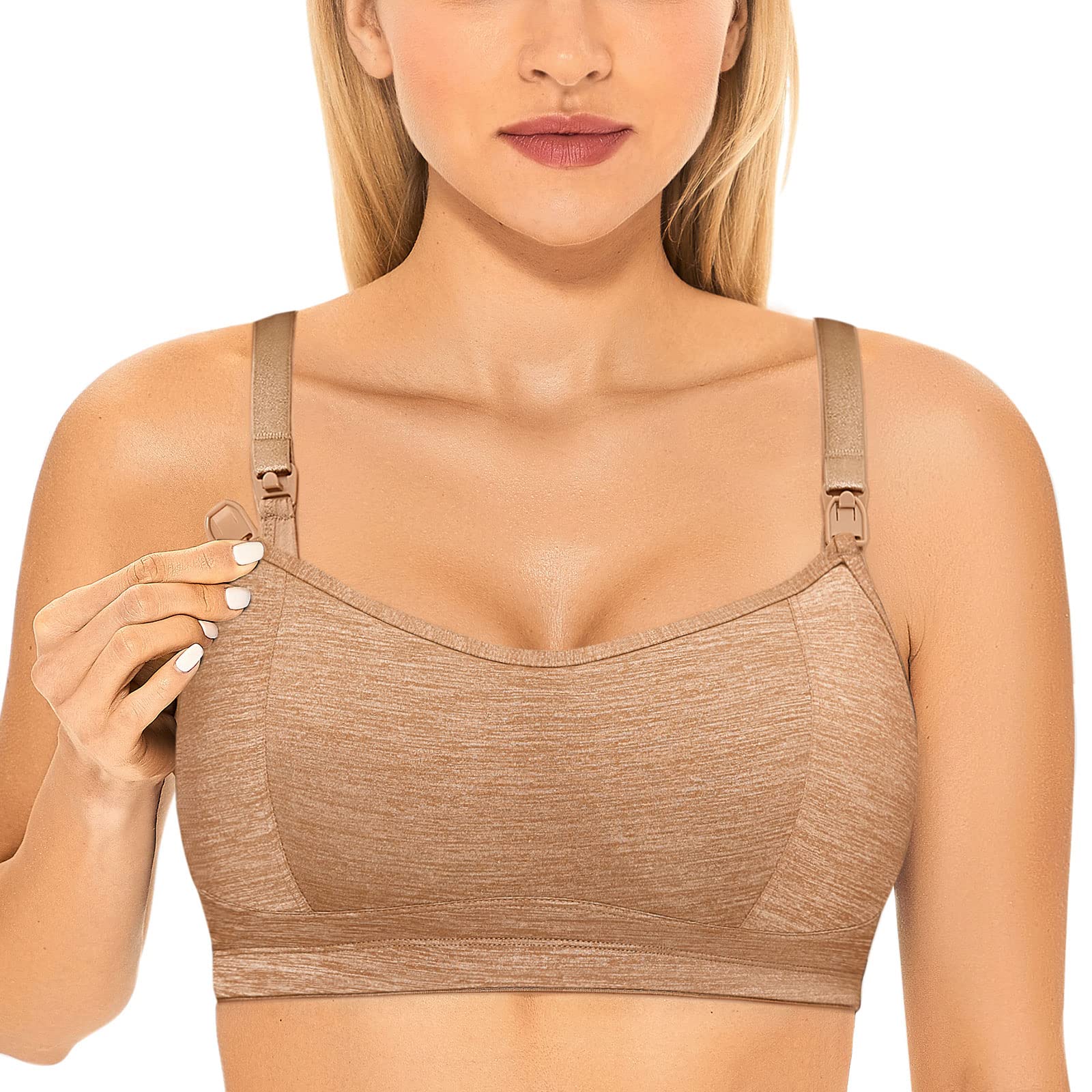 Gratlin Women's Wireless Nursing Bras - Comfortable Racerback Maternity Sports Bra for Breastfeeding & Pregnancy Support - Perfect for Yoga, Gym & Daily Wear