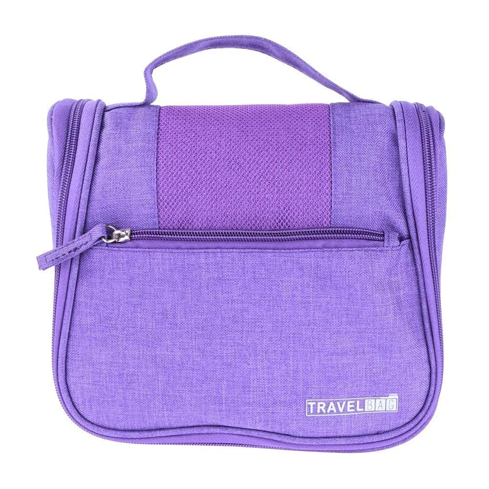 NIDY® Hanging Travel Toiletry Bag for Men & Women - Waterproof Cosmetic Organizer with Leak-Proof Design | Perfect for Makeup, Bathroom & Shower Essentials | Ideal for Travel, Gym & Camping Trips (Purple)