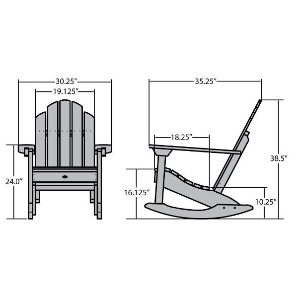 Premium Outdoor Classic Westport Adirondack Rocking Chair - All-Weather Resistant, Comfortable Patio & Garden Rocking Chair for Porch, Deck, Backyard Relaxation