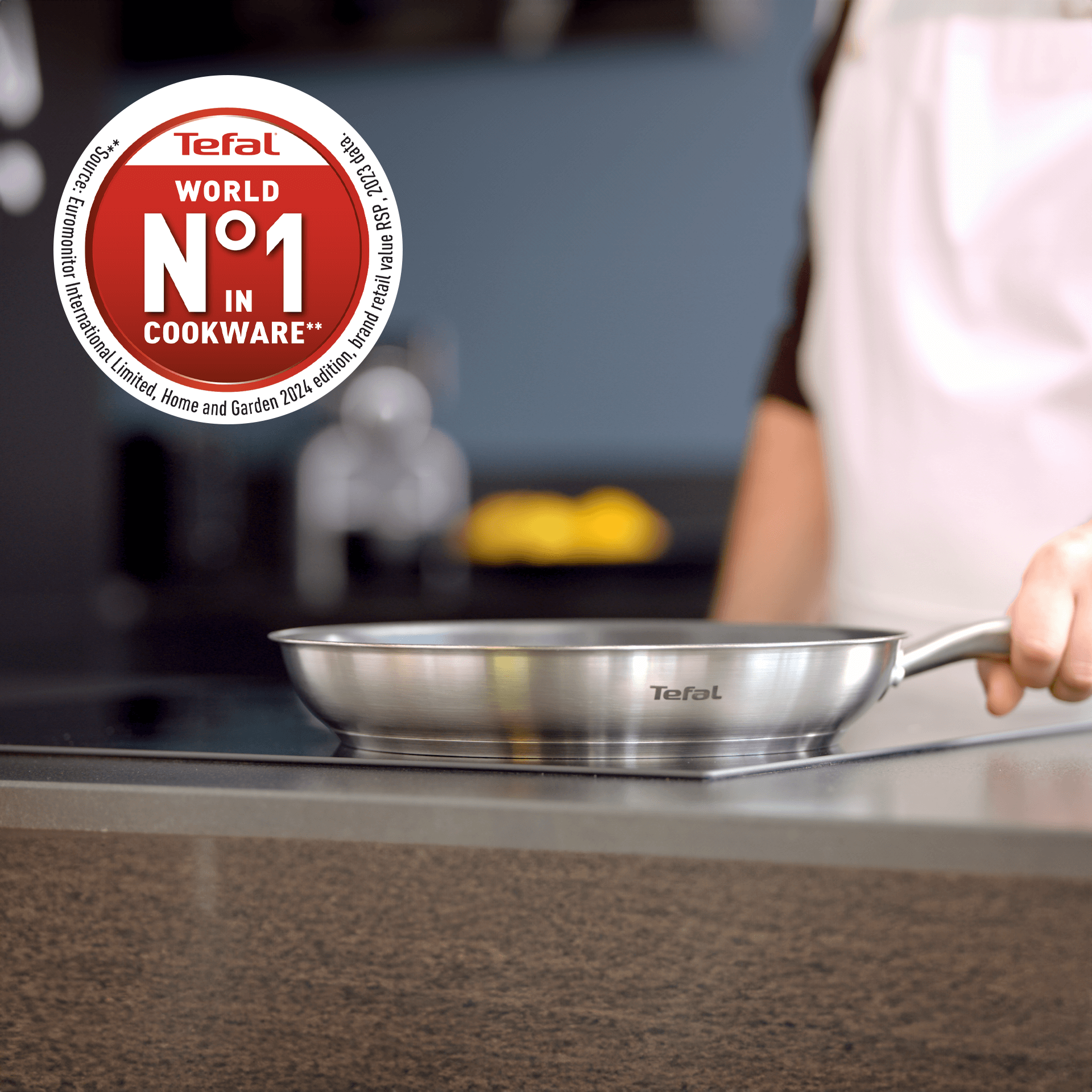 Tefal Virtuoso Induction Stainless Steel Uncoated Twin Frypan Set (24cm & 28cm) - Professional Cookware for Gas, Electric & Induction Stovetops - Perfect for Searing, Frying & Sauteing at Home