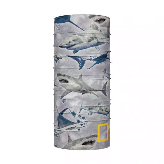 BUFF Sile Light Grey CoolNet UV Kids Neck Gaiter - Sun Protection for Outdoor Activities, Hiking, and Sports
