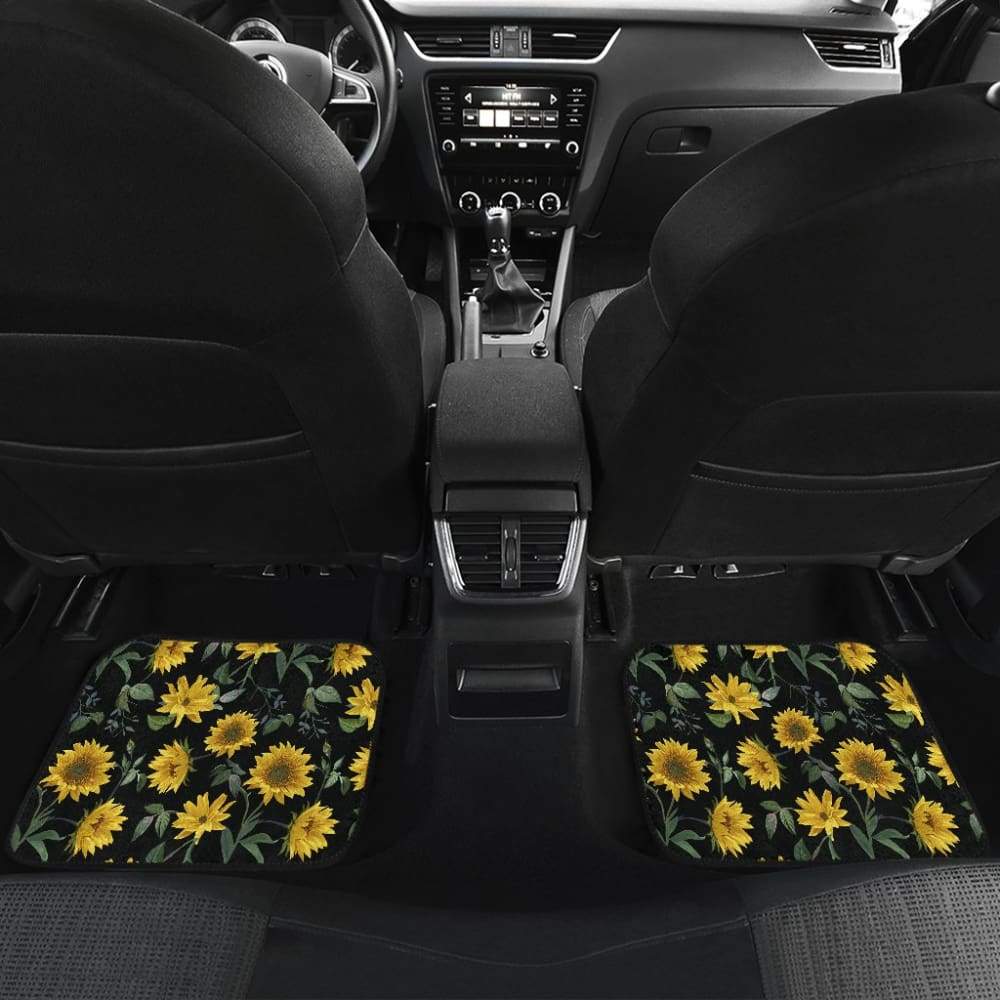 Premium Sunflower Car Floor Mats - Non-Slip, Waterproof & Durable - Perfect for SUVs, Sedans & Trucks - Adds Style & Protection to Your Vehicle Interior