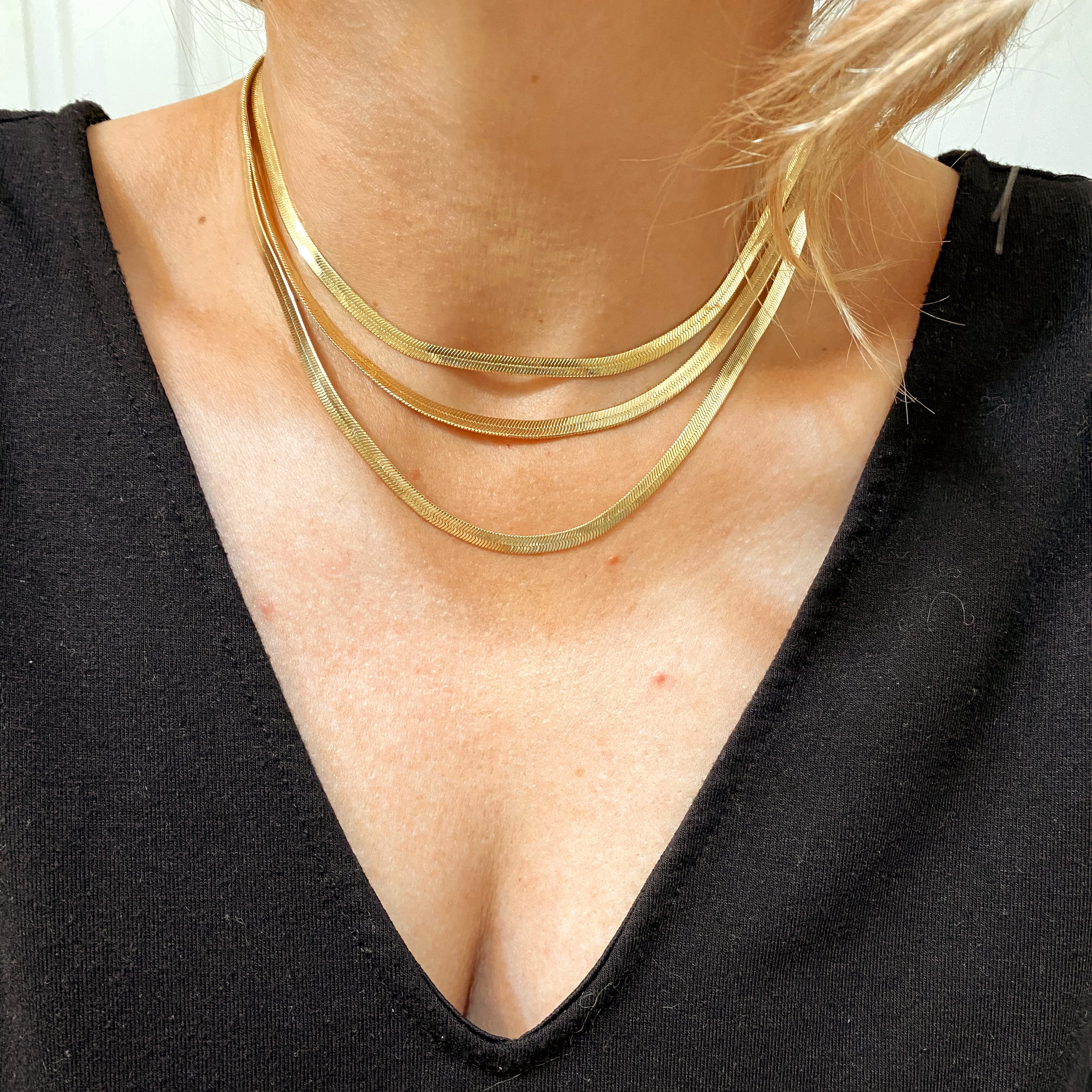 18K Gold Filled 4.0mm Thickness Herringbone Chain Necklace for Women - Elegant Layering Piece for Everyday Wear & Special Occasions